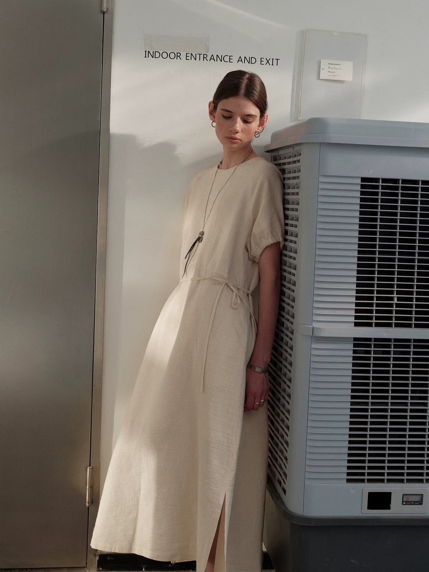 Ceramic Ramie-Blend Belted Dress - Image 5