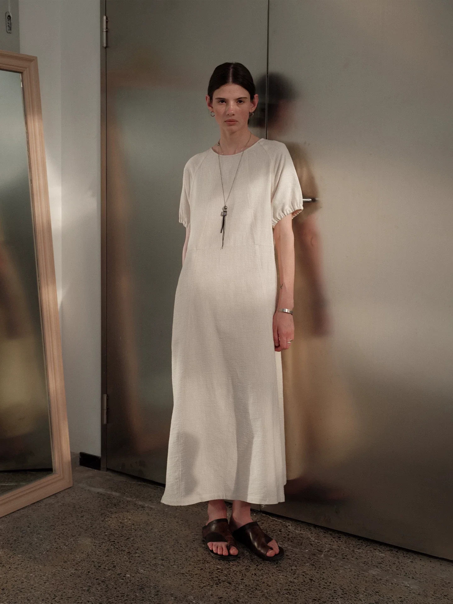Ceramic Ramie-Blend Belted Dress - Image 6