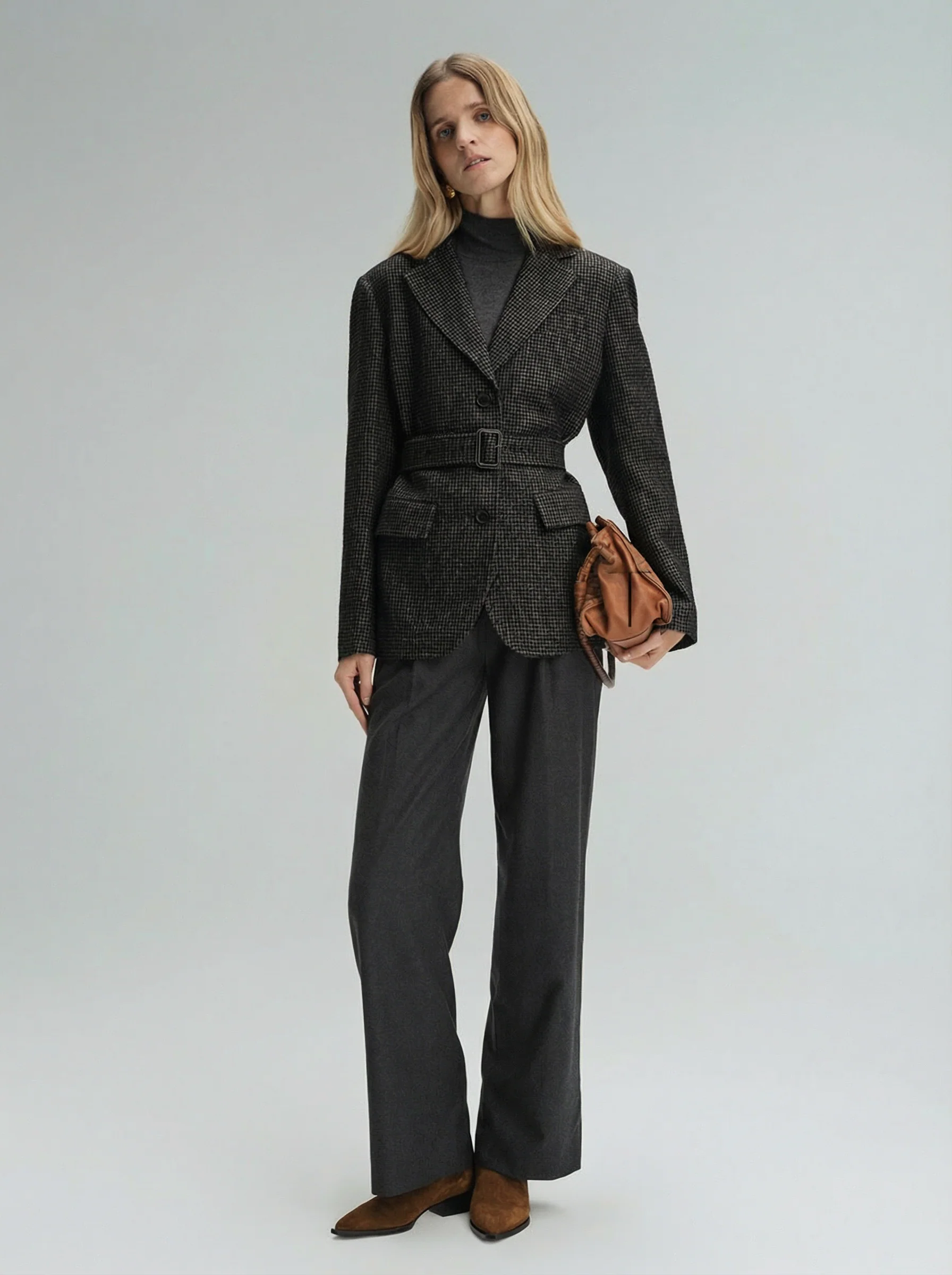 Cerys Wool Flannel Straight-Leg Pants