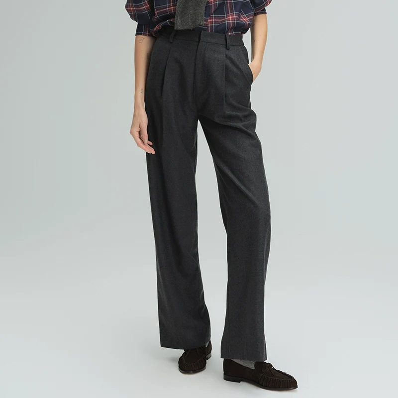 Cerys Wool Flannel Straight-Leg Pants - Image 4