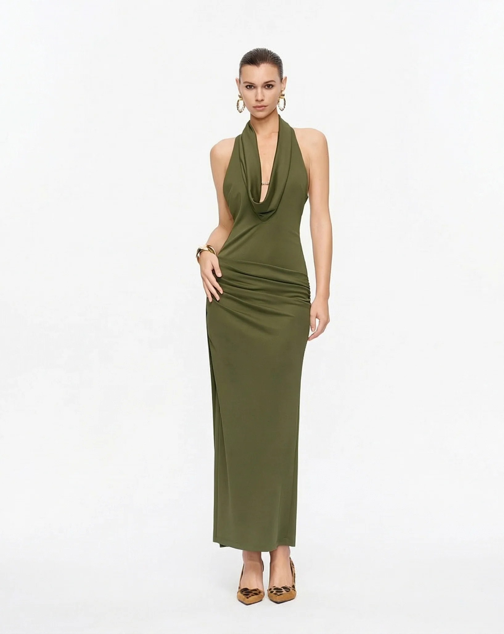Chain Halter Maxi Dress