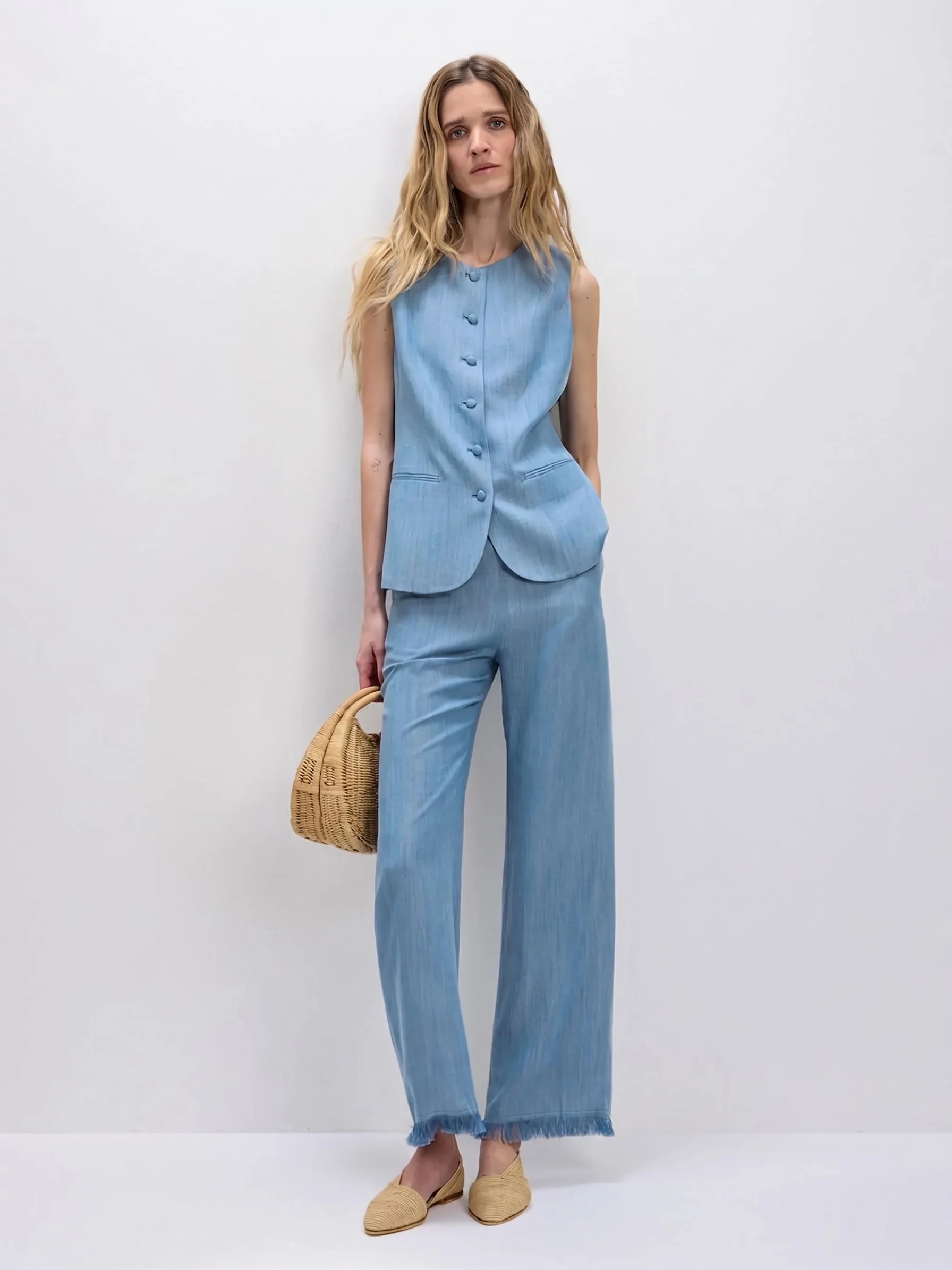 Chambray Vest Set