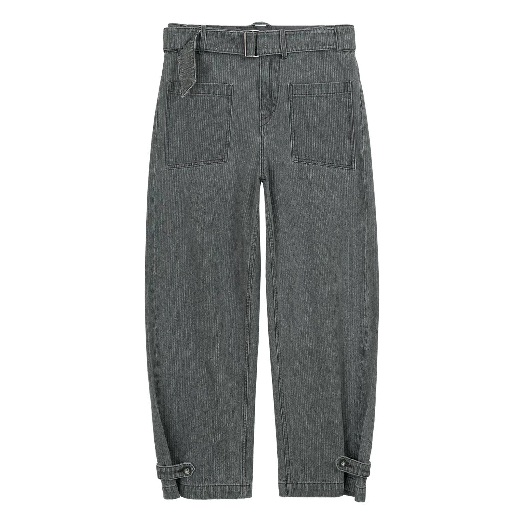 Charcoal Belted Wide-Leg Trousers - Image 6
