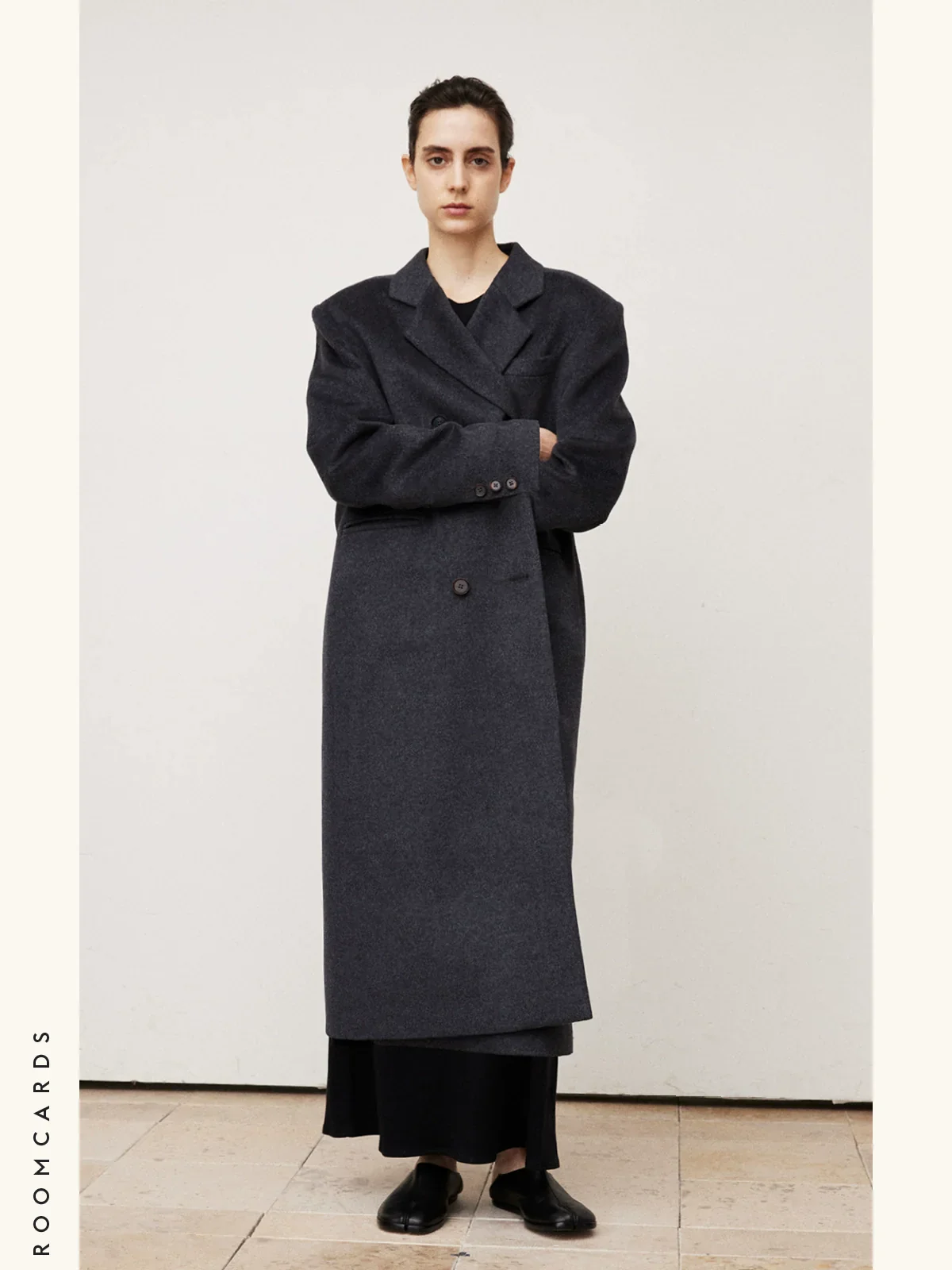 Charcoal Cashmere-Blend Overcoat - Image 2