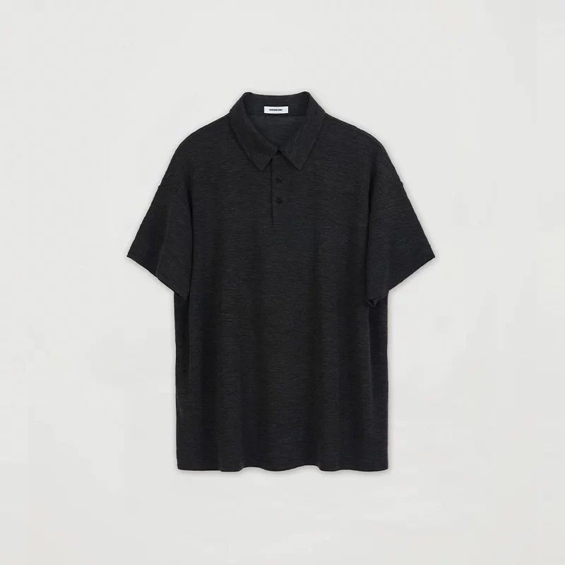 Charcoal Merino Polo - Image 6