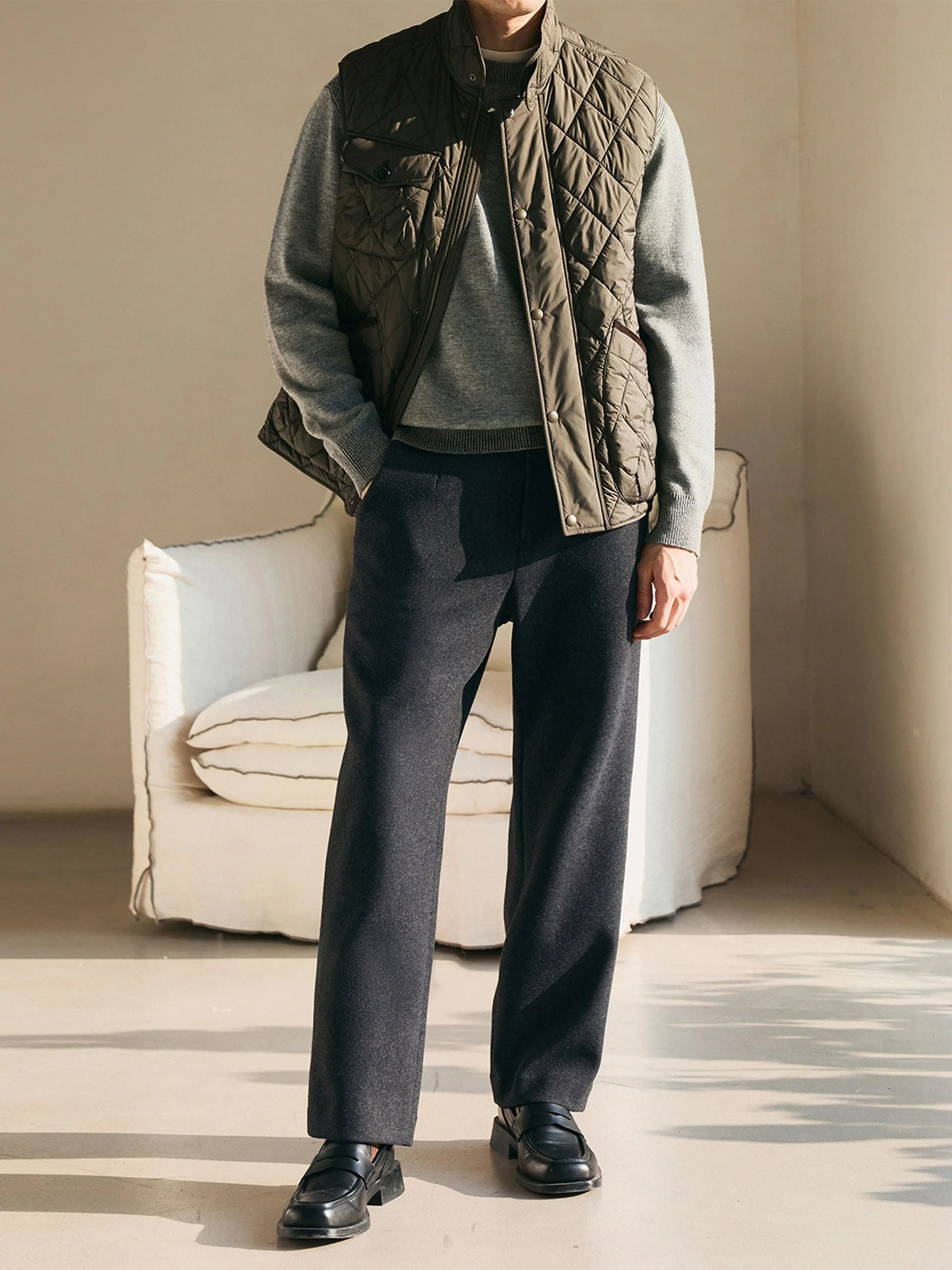Charcoal Pleated Trousers - Image 4
