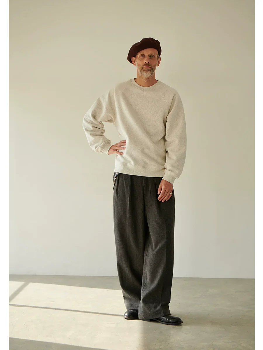 Charcoal Pleated Wide-Leg Trousers - Image 2