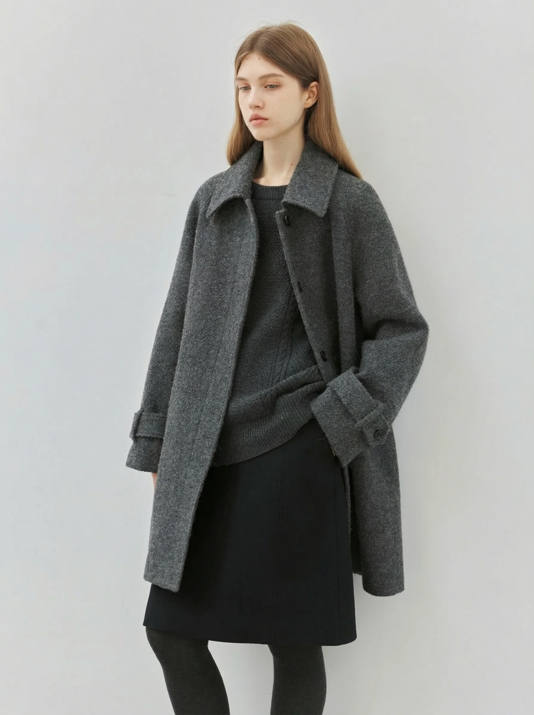 Charcoal Raglan Coat - Image 2