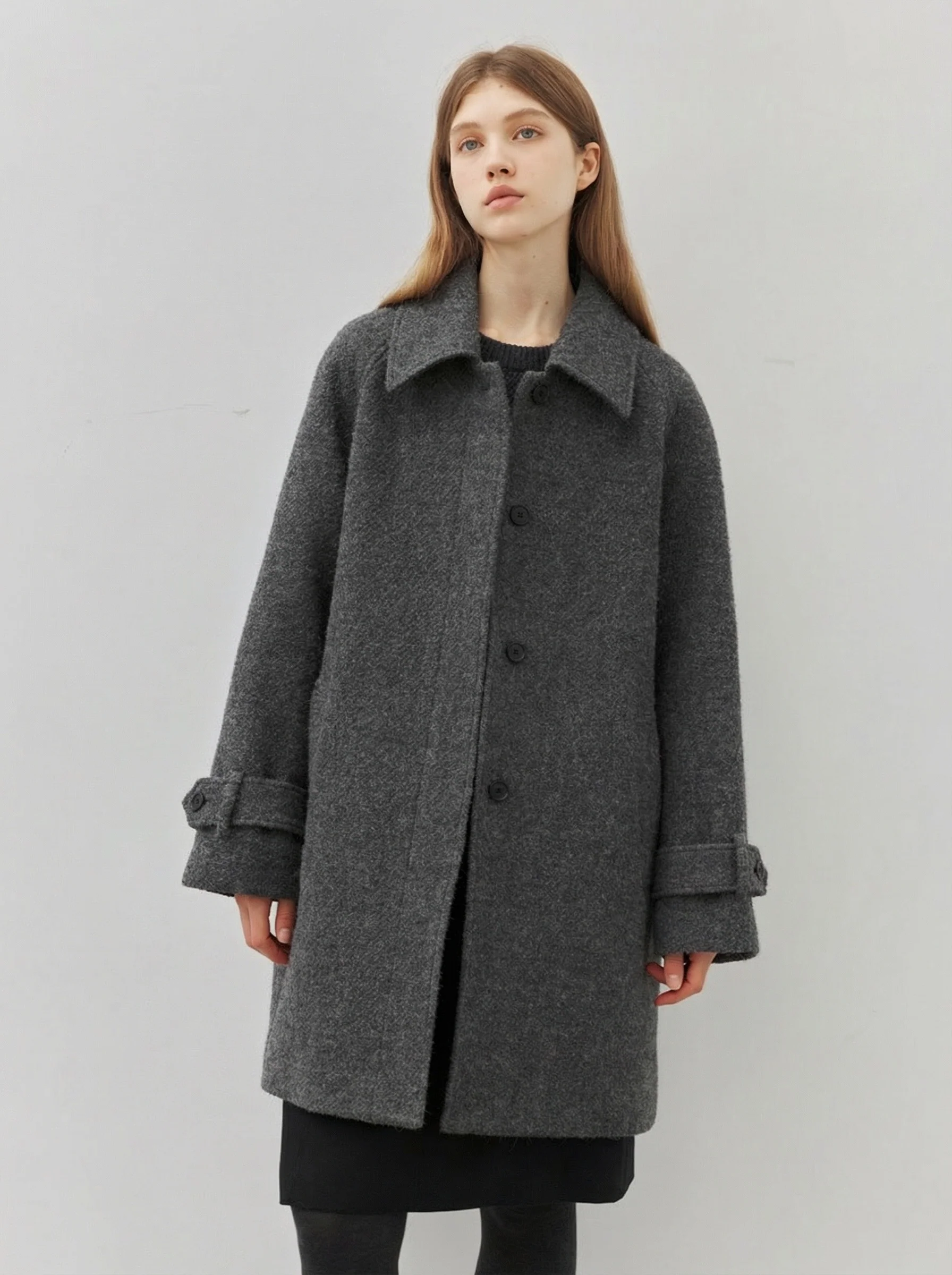 Charcoal Raglan Coat - Image 3
