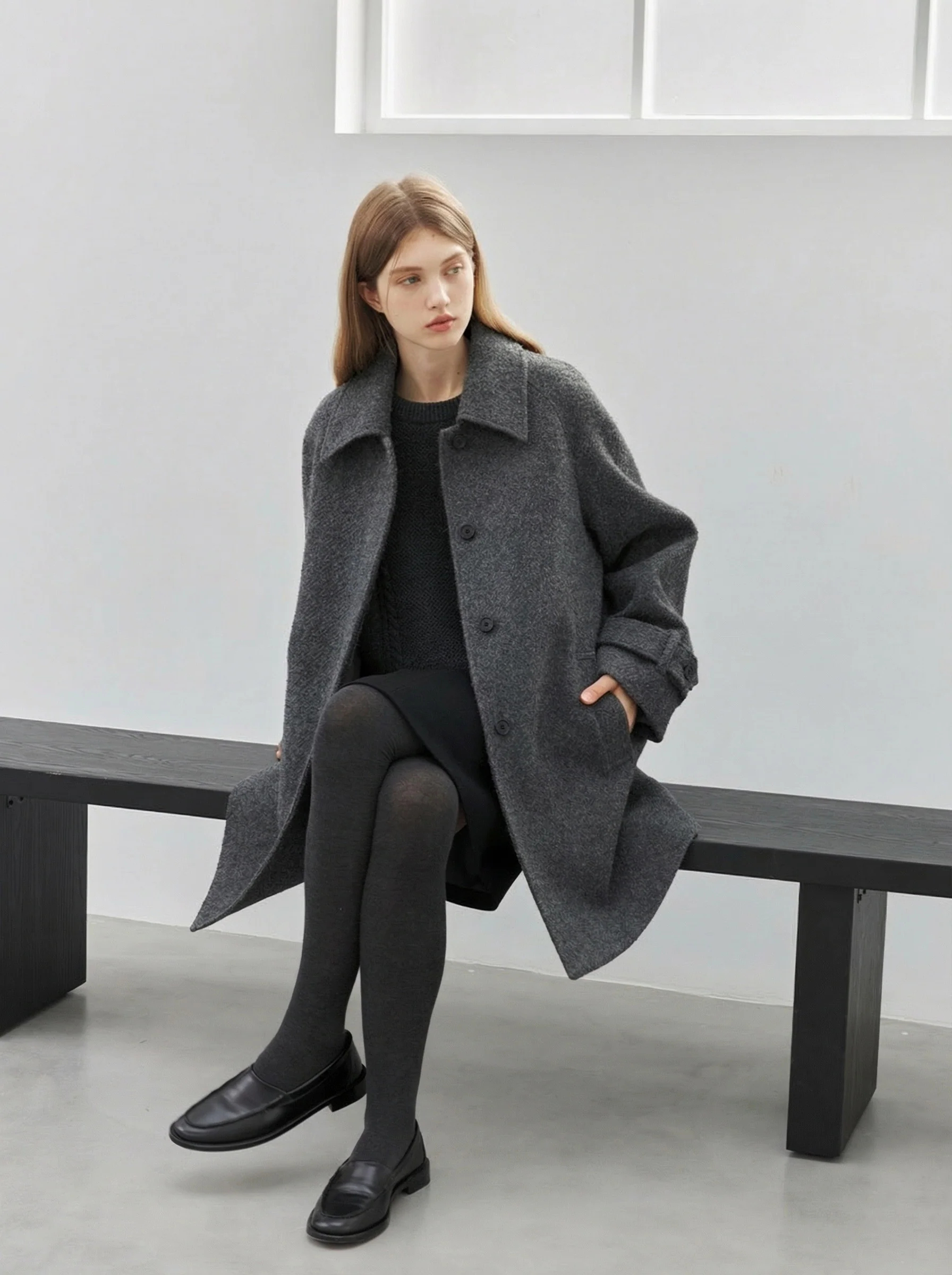 Charcoal Raglan Coat - Image 4