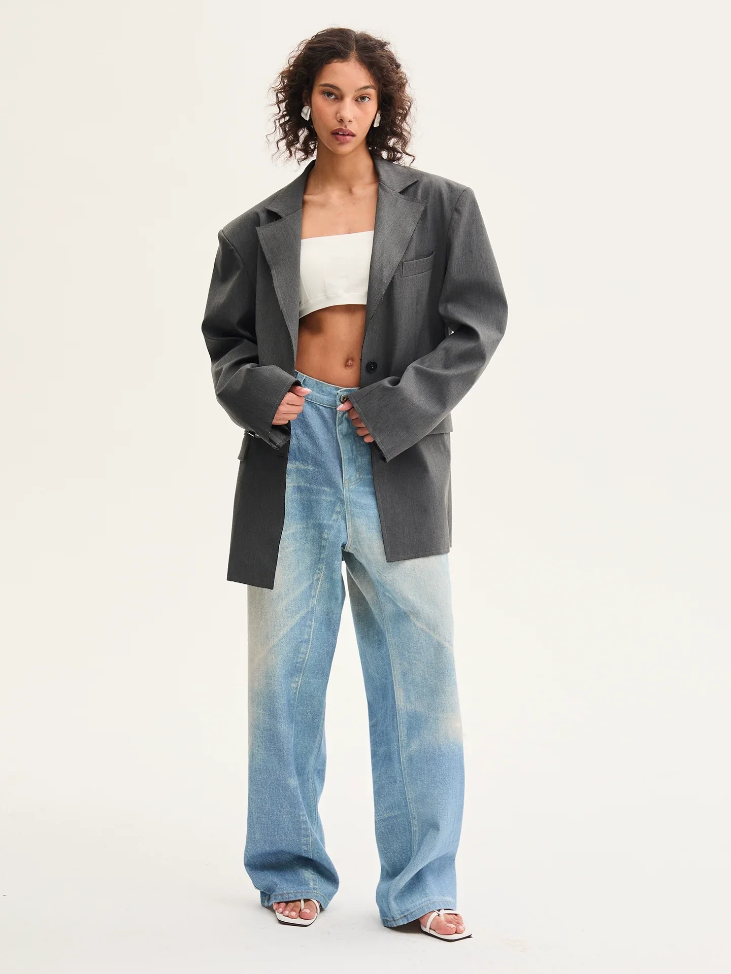 Charcoal Raw-Edge Suit - Image 4