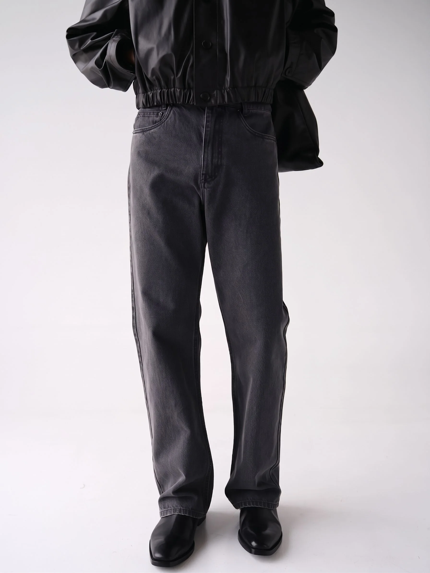 Charcoal Straight Jeans - Image 4