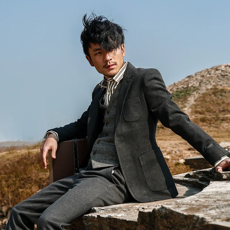 Charcoal Two-Button Blazer - Image 2