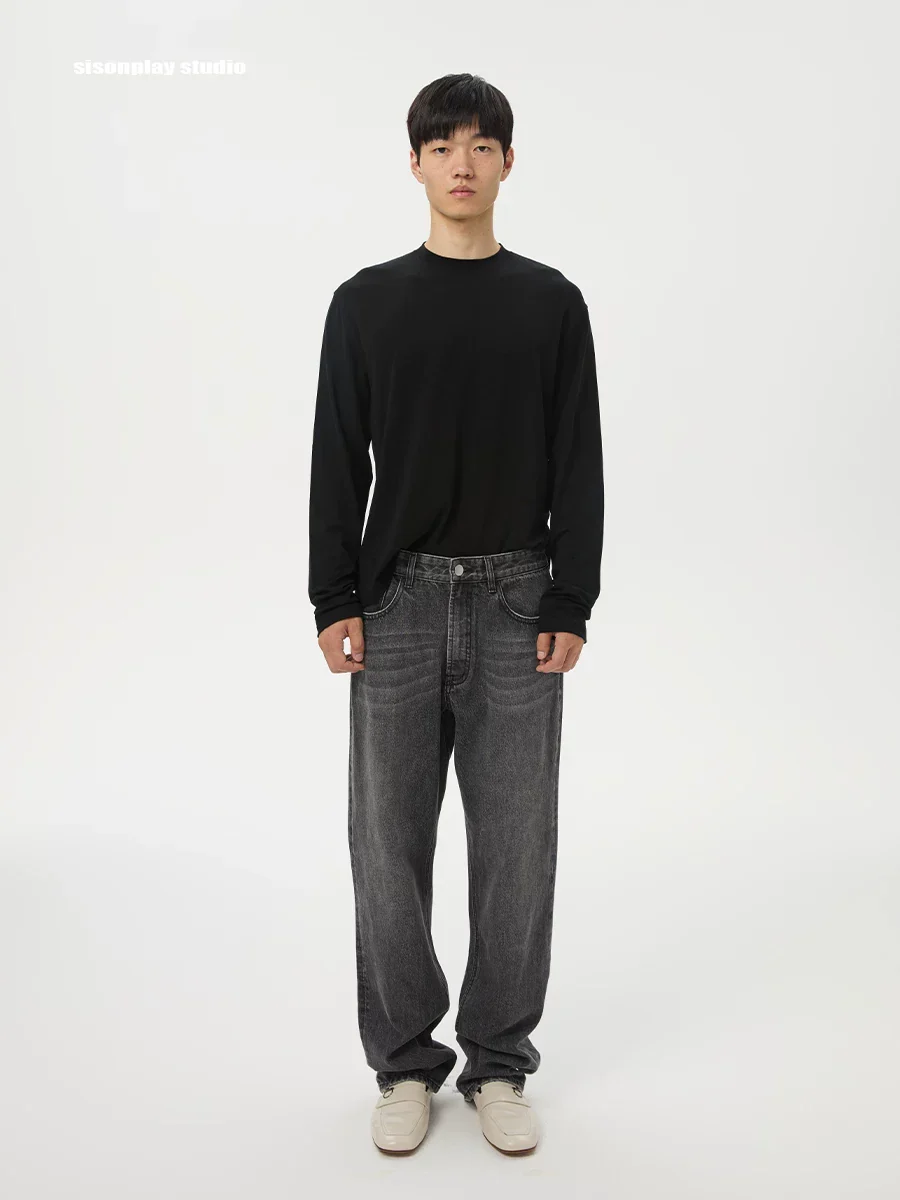 Charcoal Wash Wide-Leg Jeans - Image 3