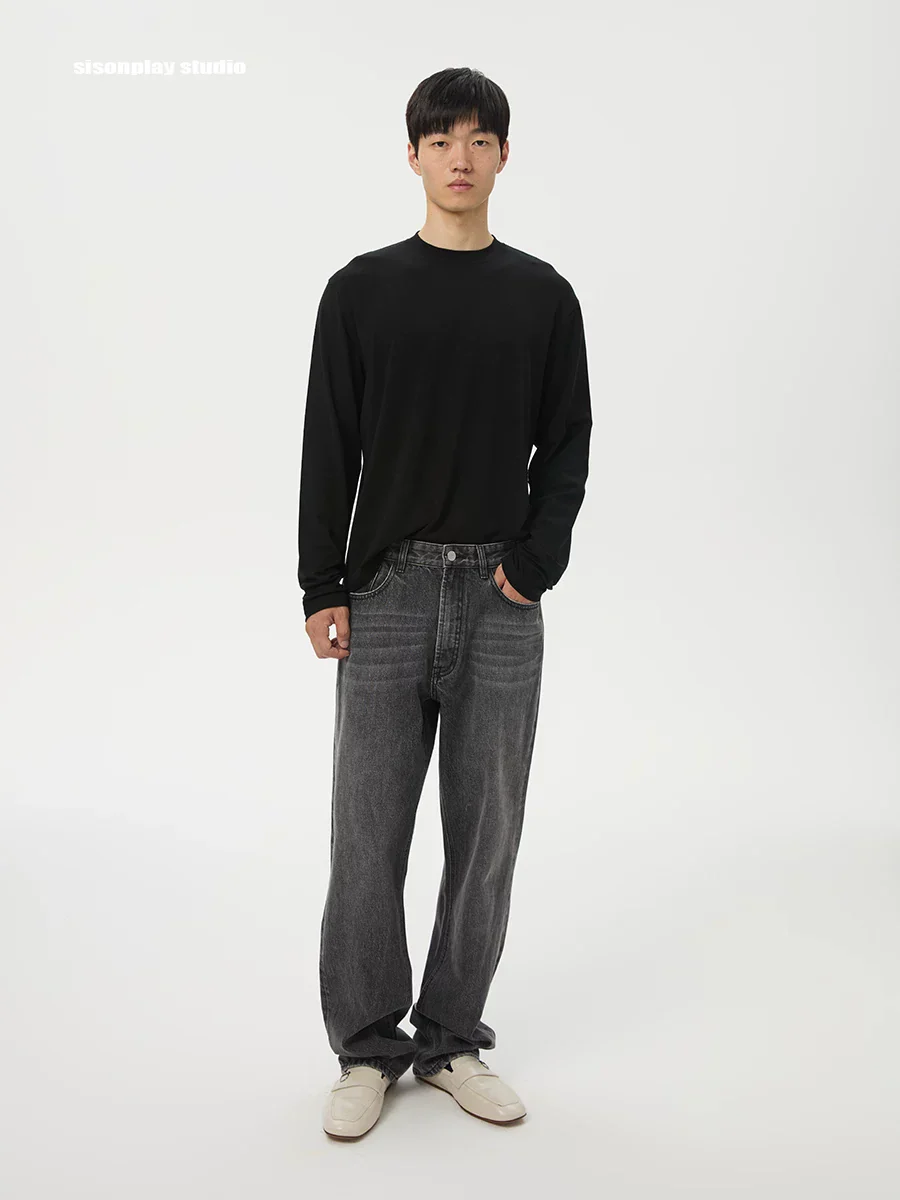 Charcoal Wash Wide-Leg Jeans - Image 5