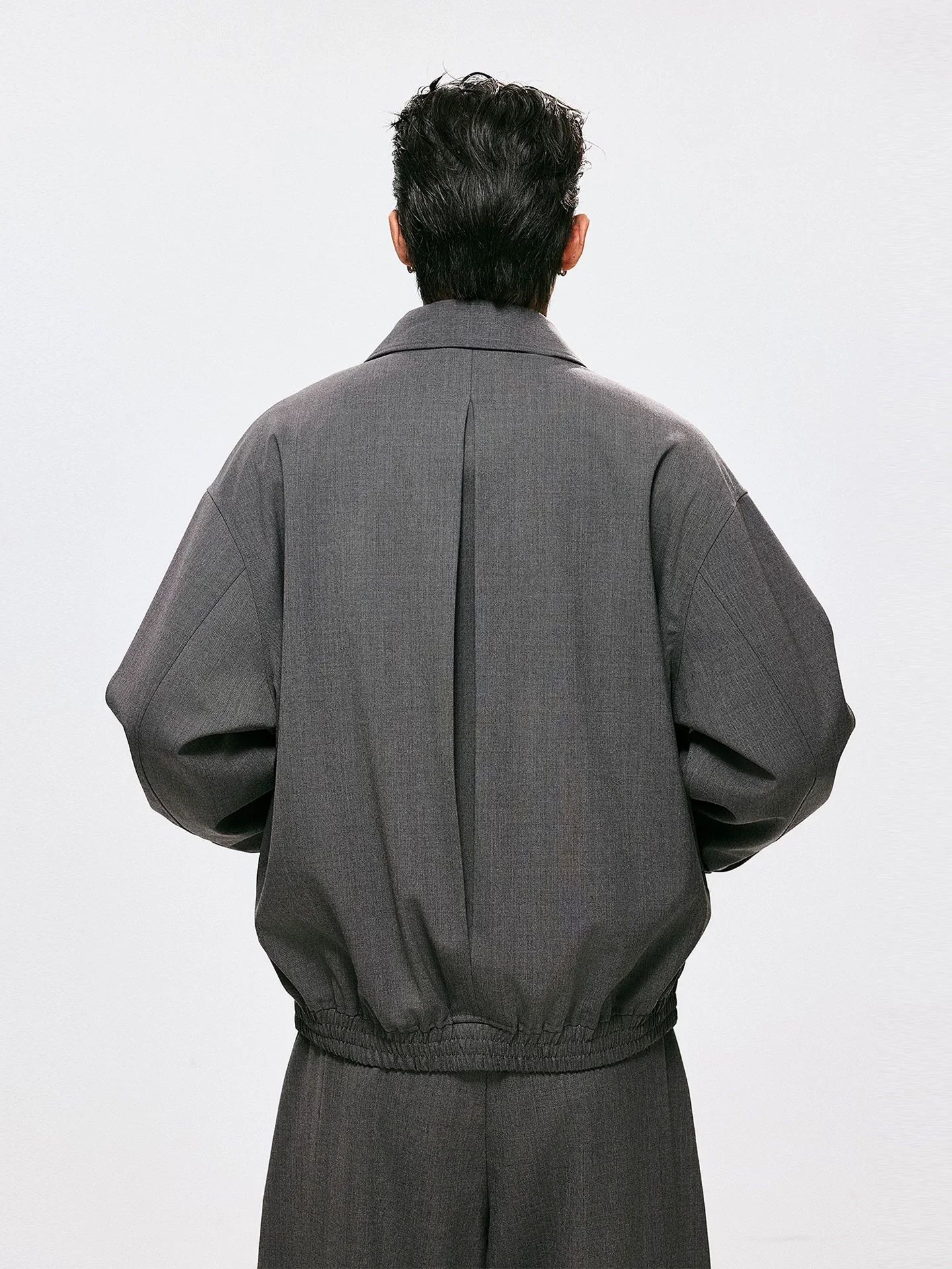 Charcoal Worsted Merino Zip Blouson - Image 2