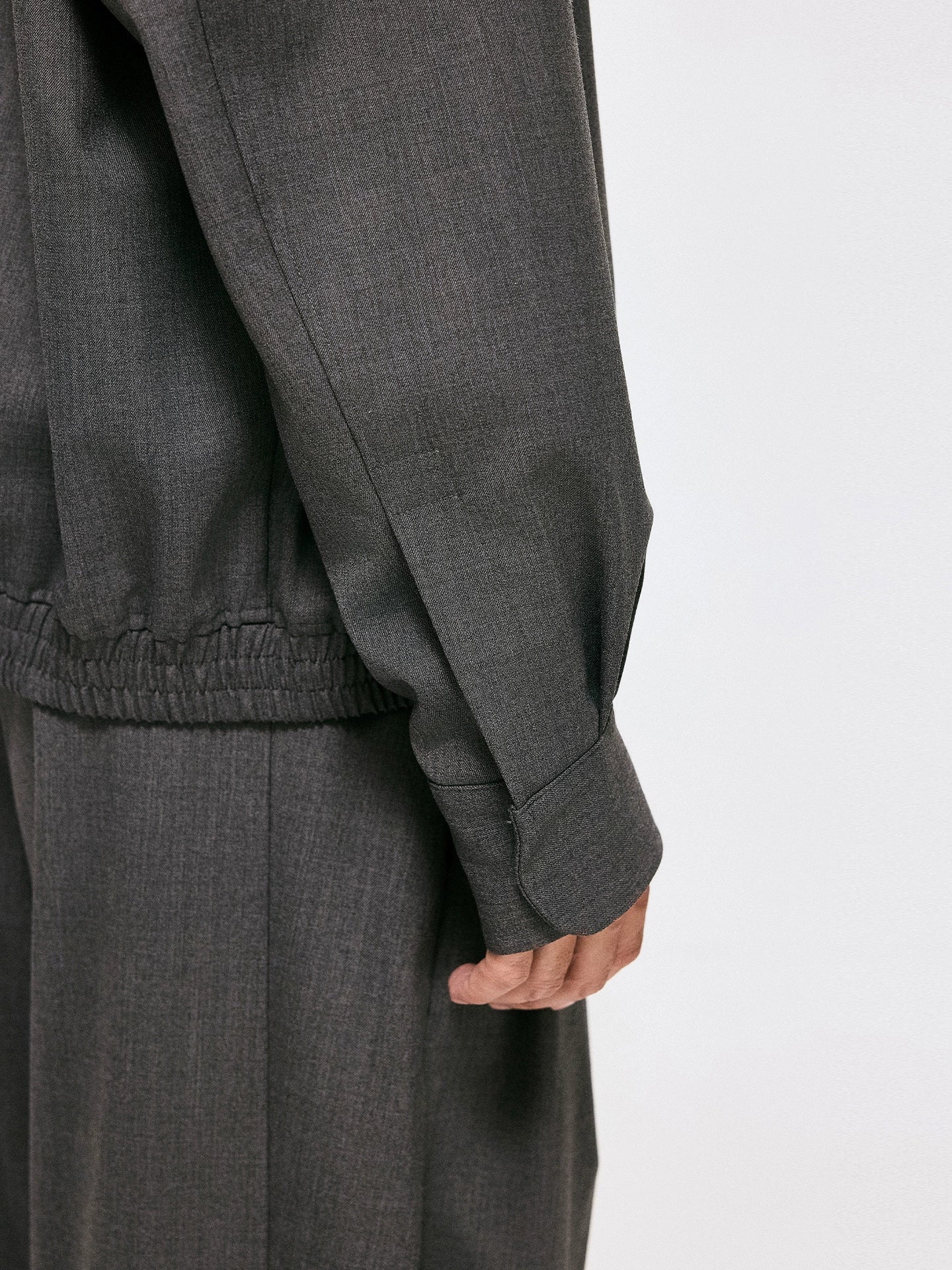 Charcoal Worsted Merino Zip Blouson - Image 5