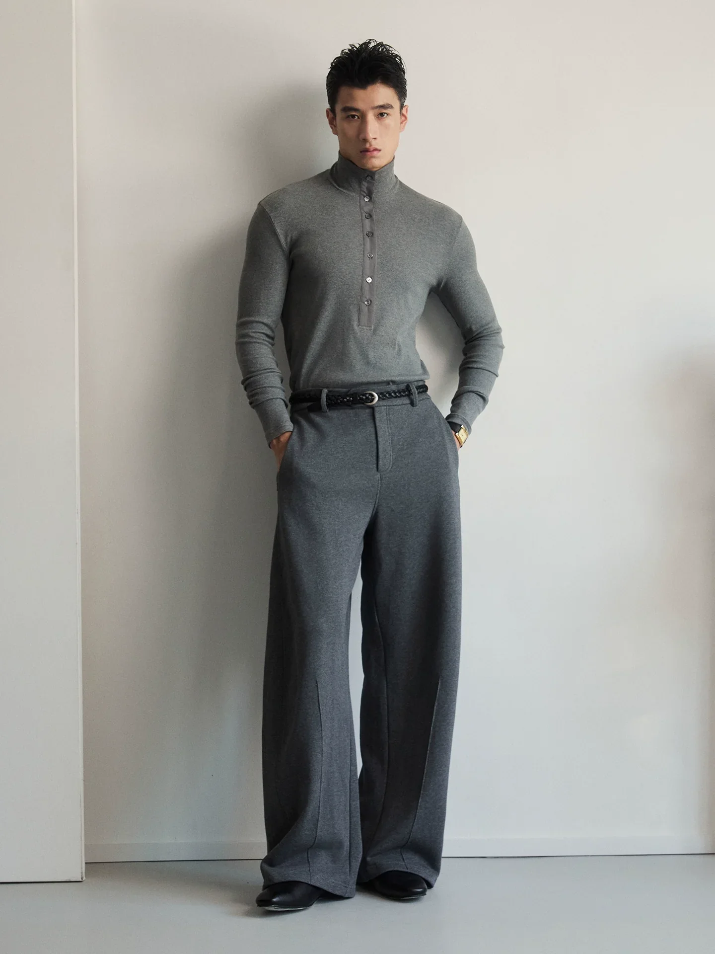 Charcoal Zip-Pocket Sweatpants - Image 3