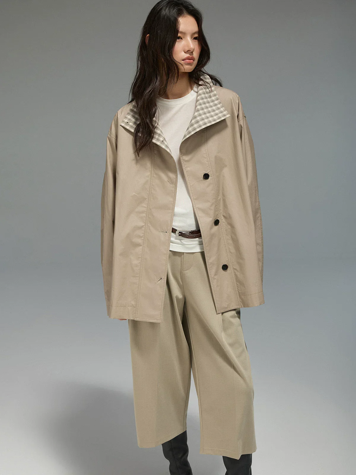 Check Collar Jacket - Image 3