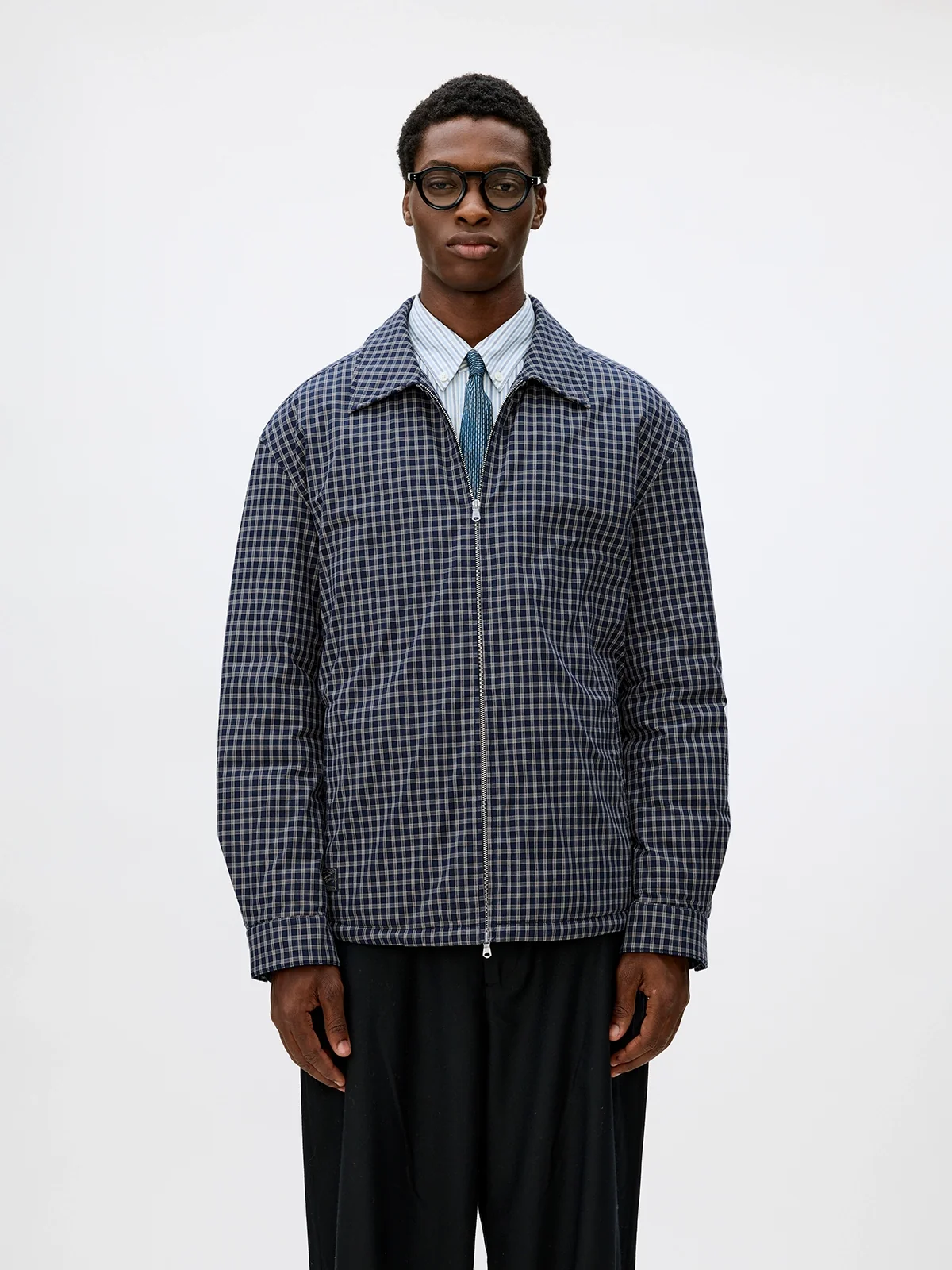 Check Down Zip Shirt Jacket - Image 4
