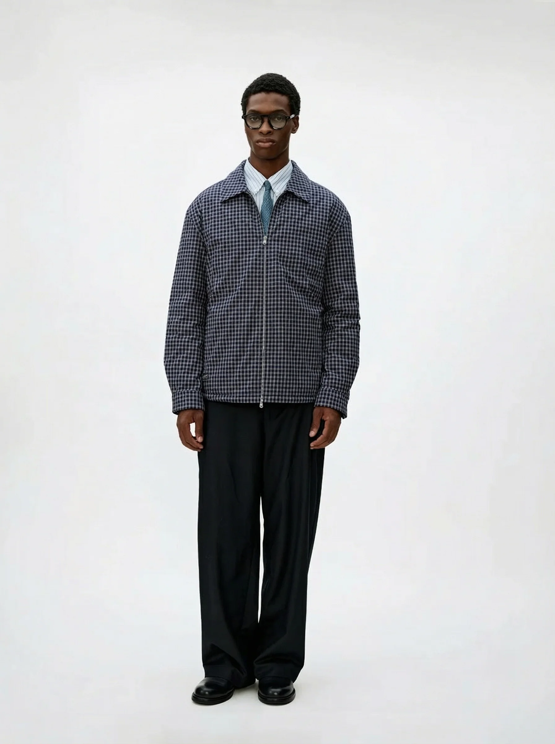 Check Down Zip Shirt Jacket - Image 6
