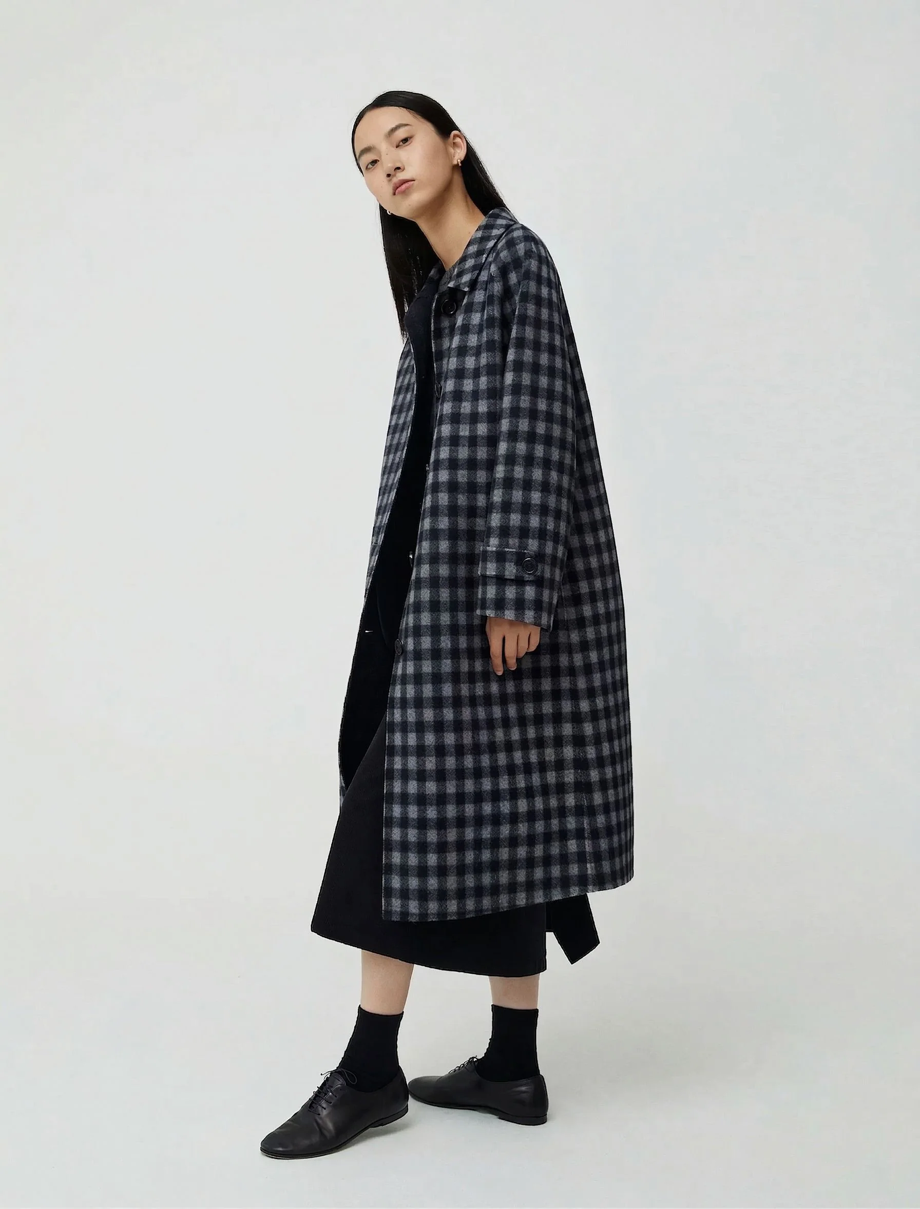Check Long Coat - Image 3