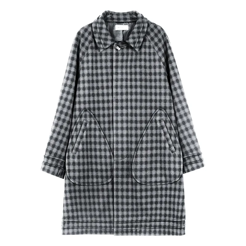 Checked Raglan Coat - Image 7