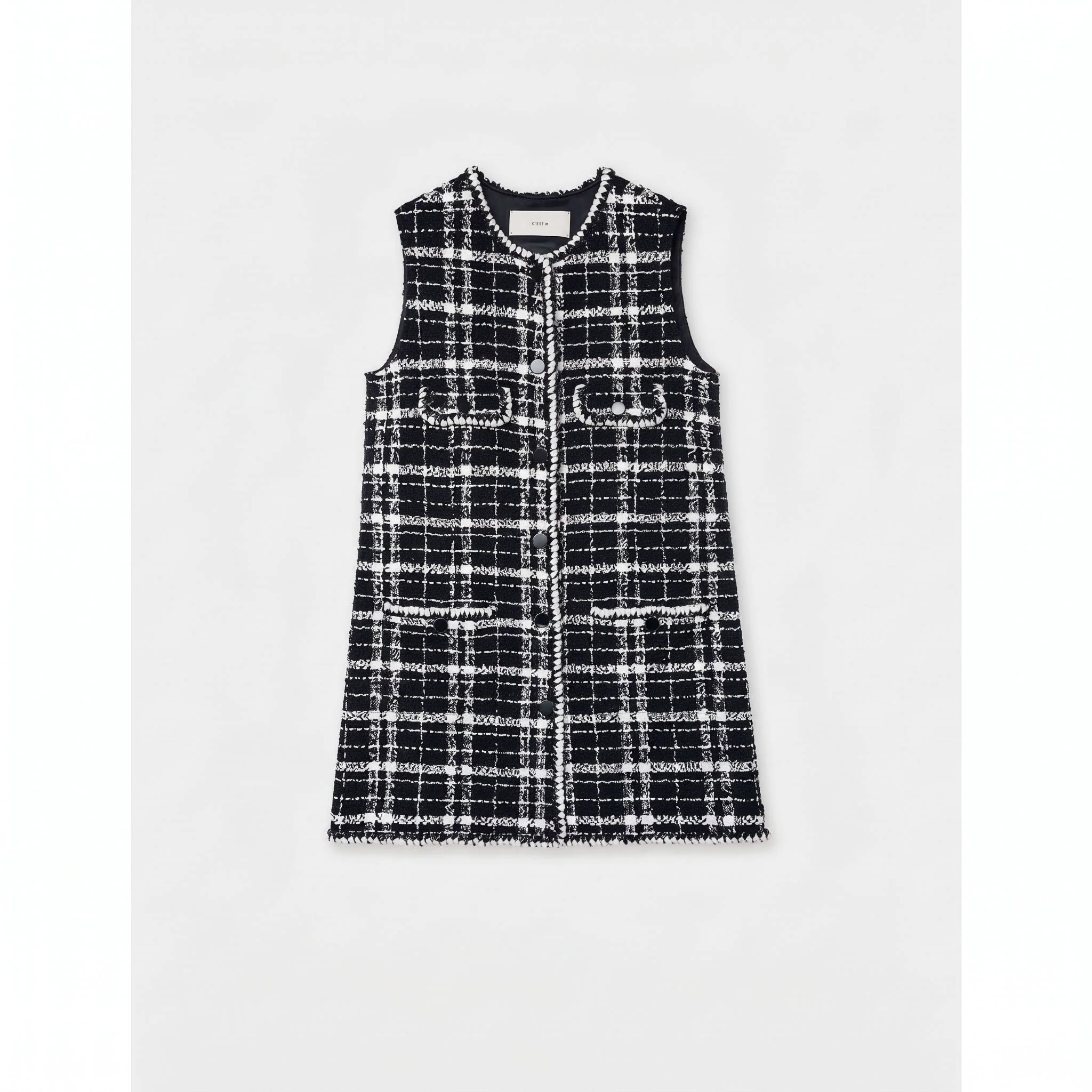 Checked Tweed Vest - Image 10