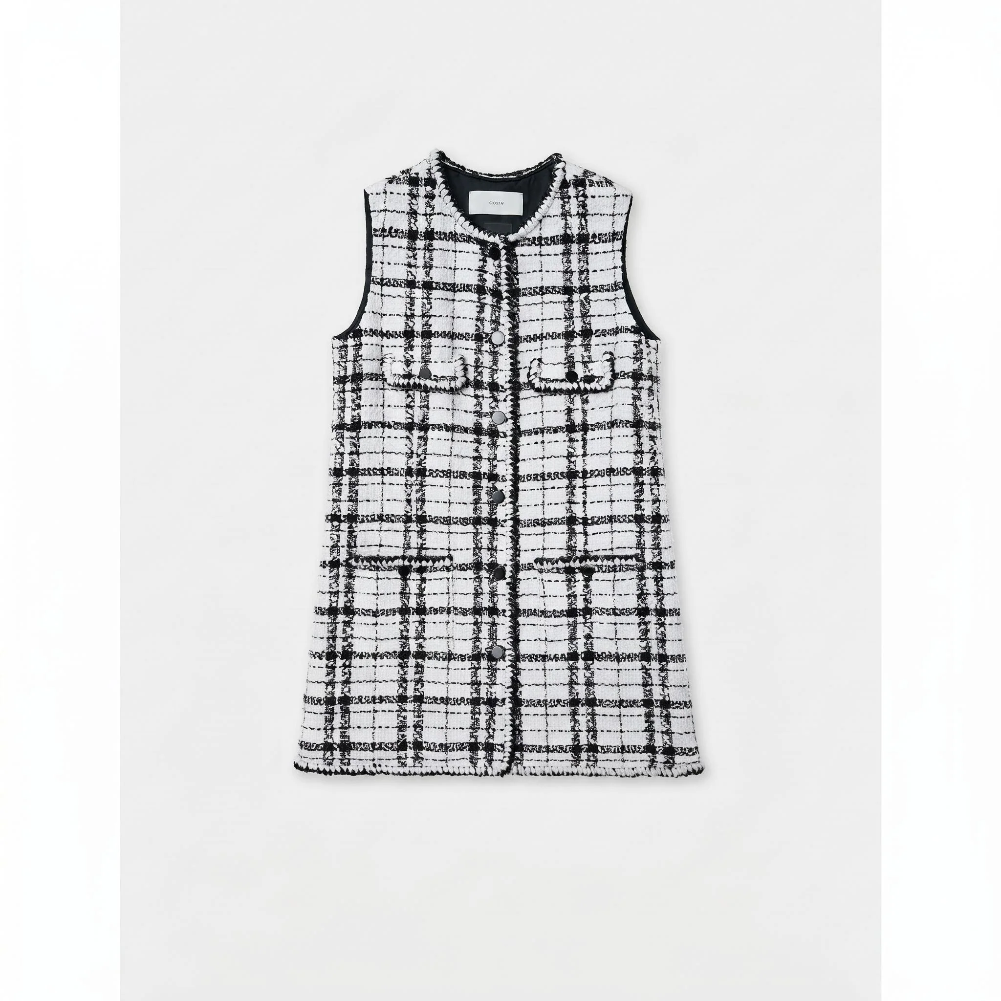 Checked Tweed Vest - Image 11