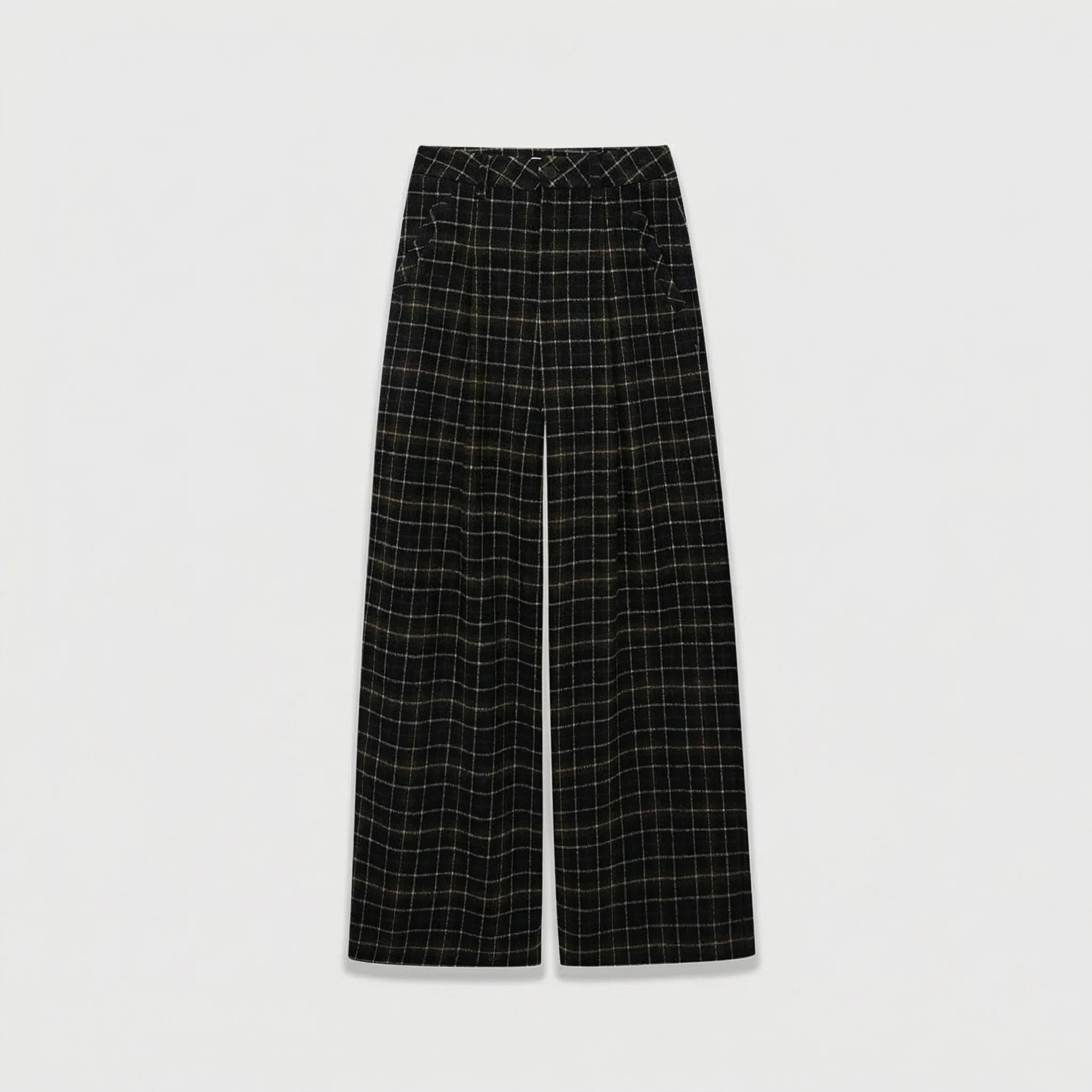 Checked Wide-Leg Trousers - Image 6