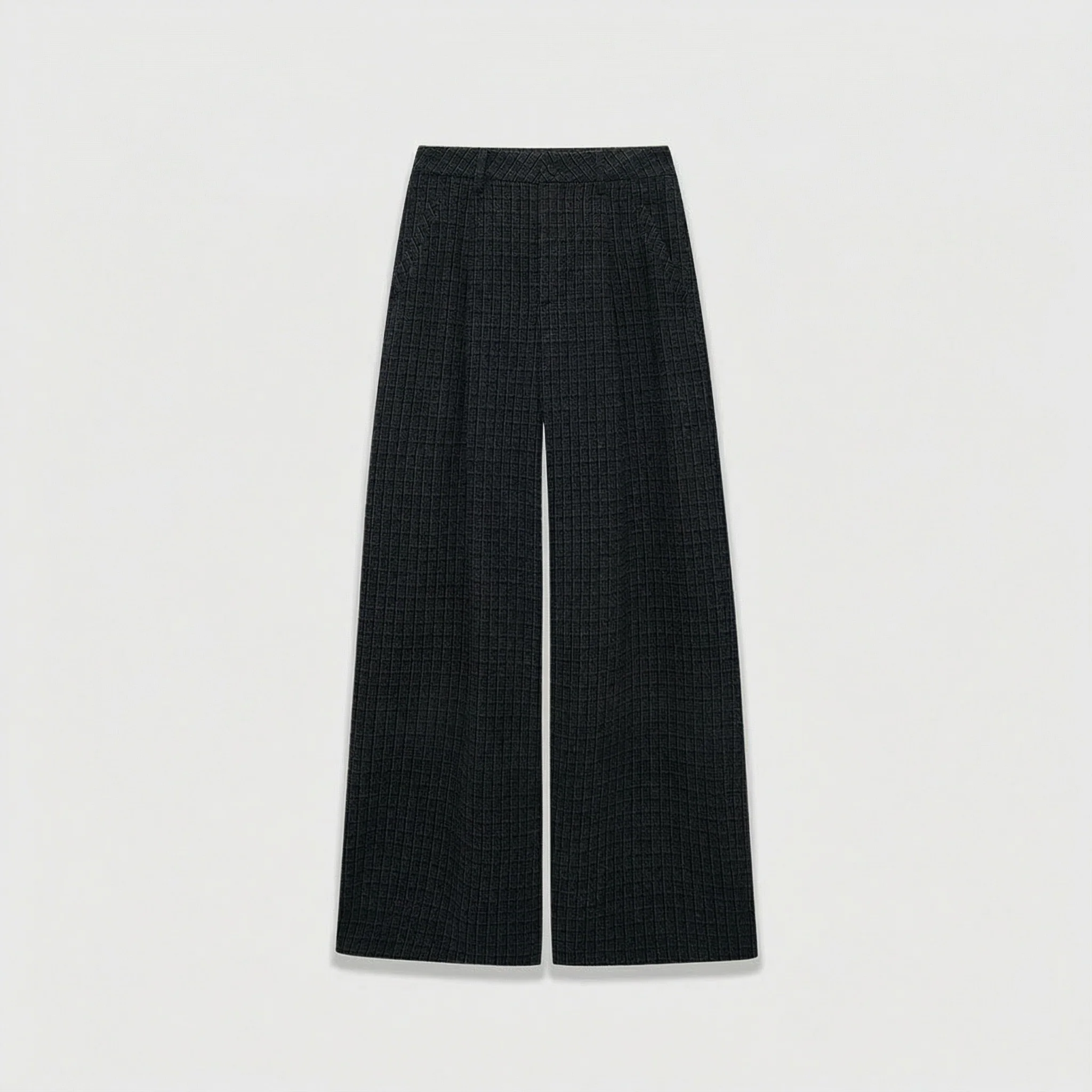 Checked Wide-Leg Trousers - Image 7