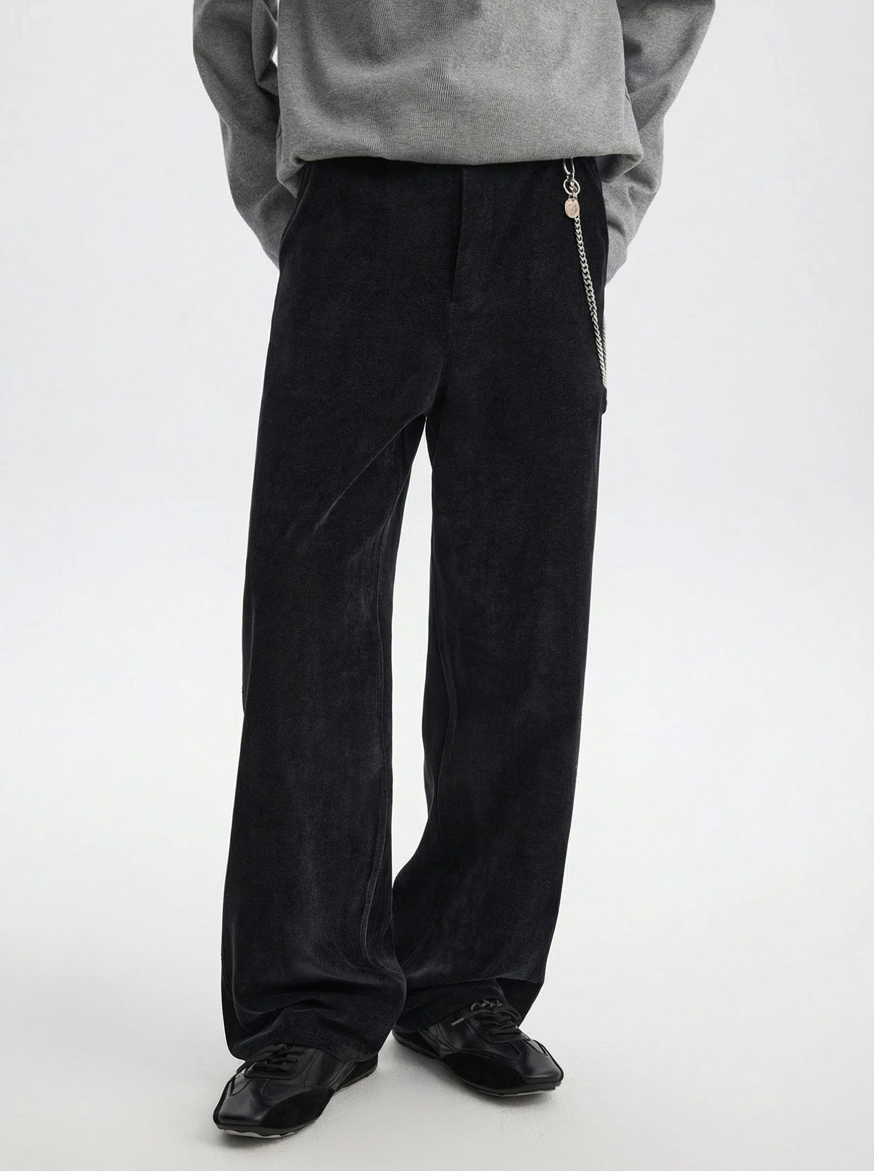 Chenille Twill Wide-Leg Carpenter Pants