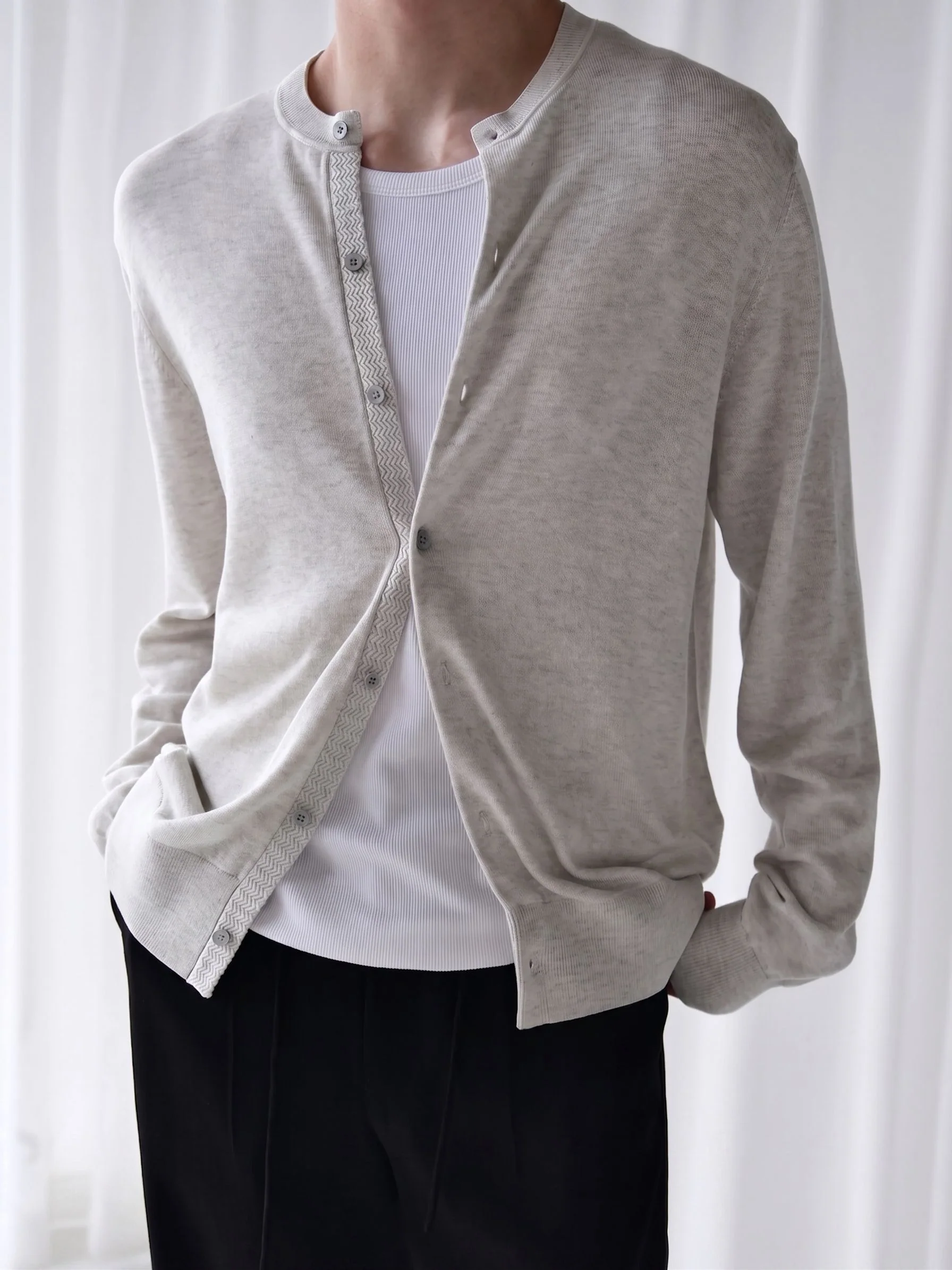 Chevron Placket Cardigan