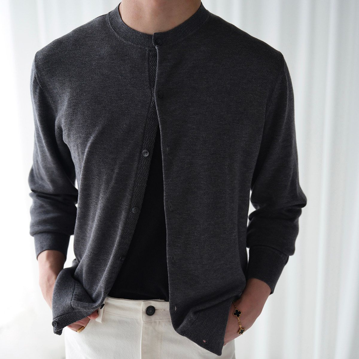Chevron Placket Cardigan - Image 6