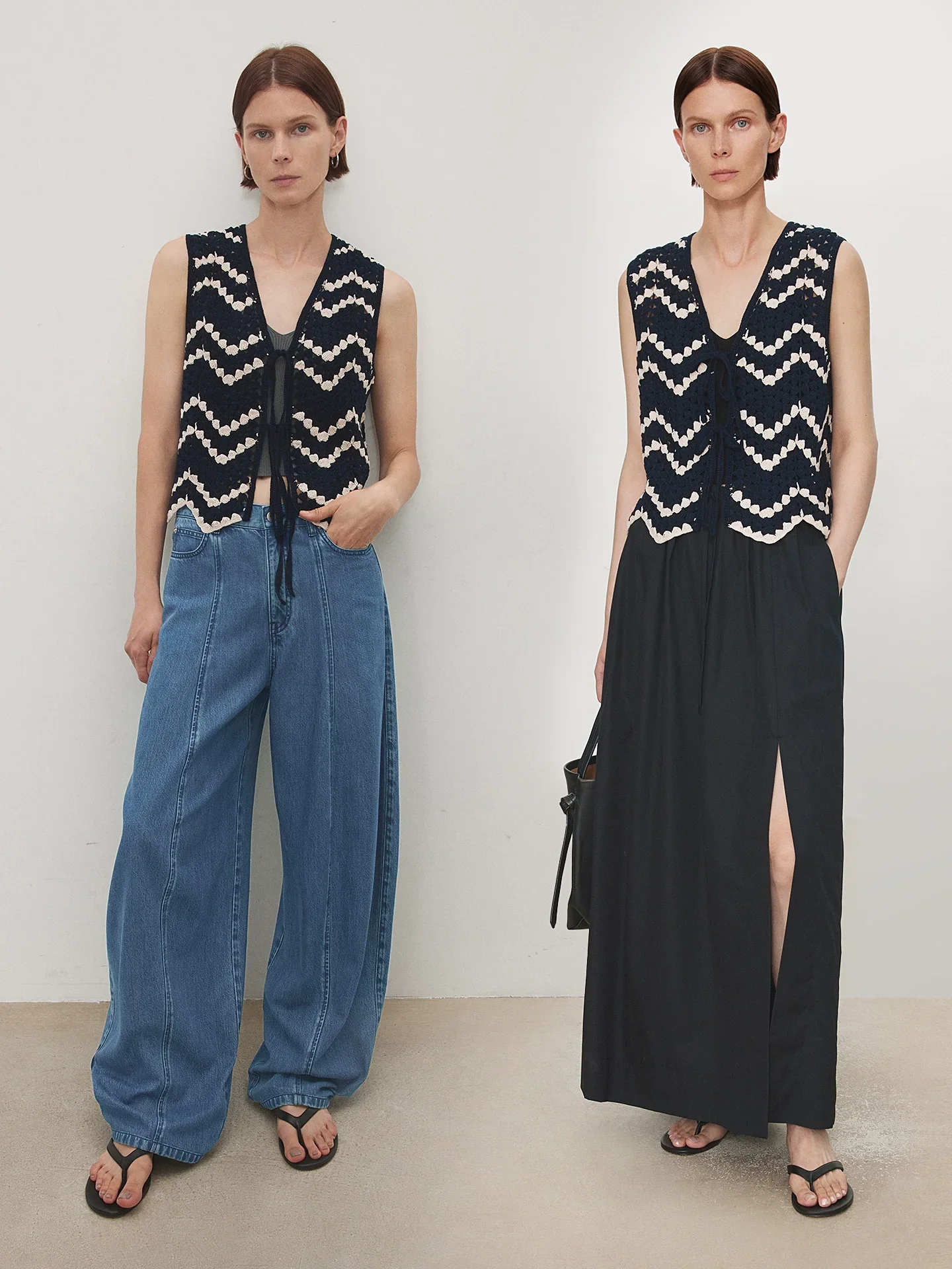 Chevron Shell Crochet Vest & Camisole Set - Image 4
