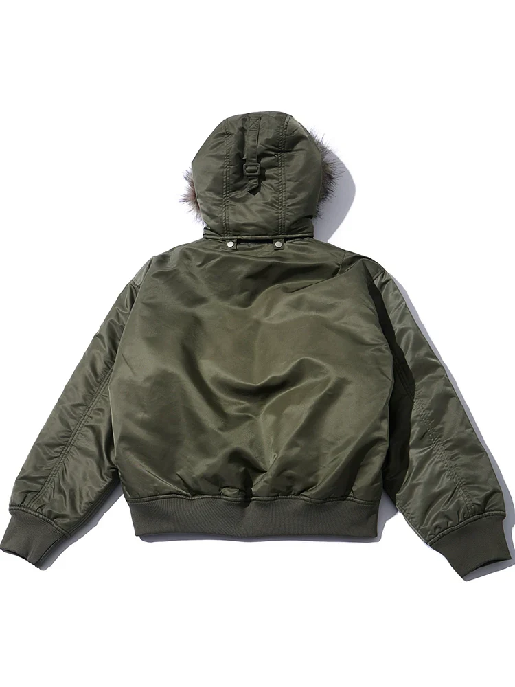 Chlorite Fur-Trim Hooded Bomber Jacket - Image 7