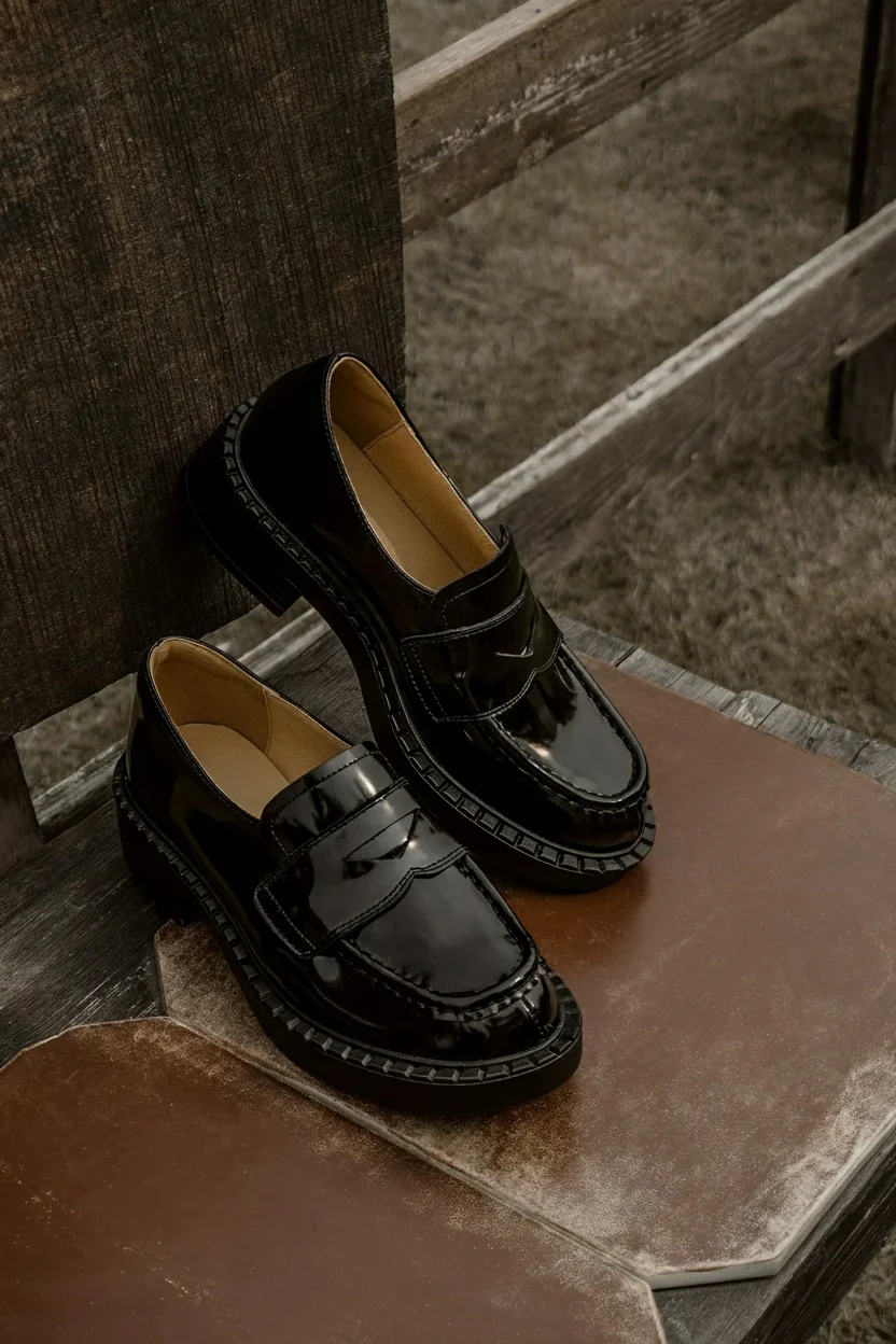 Chunky Patent Leather Loafers - Image 2