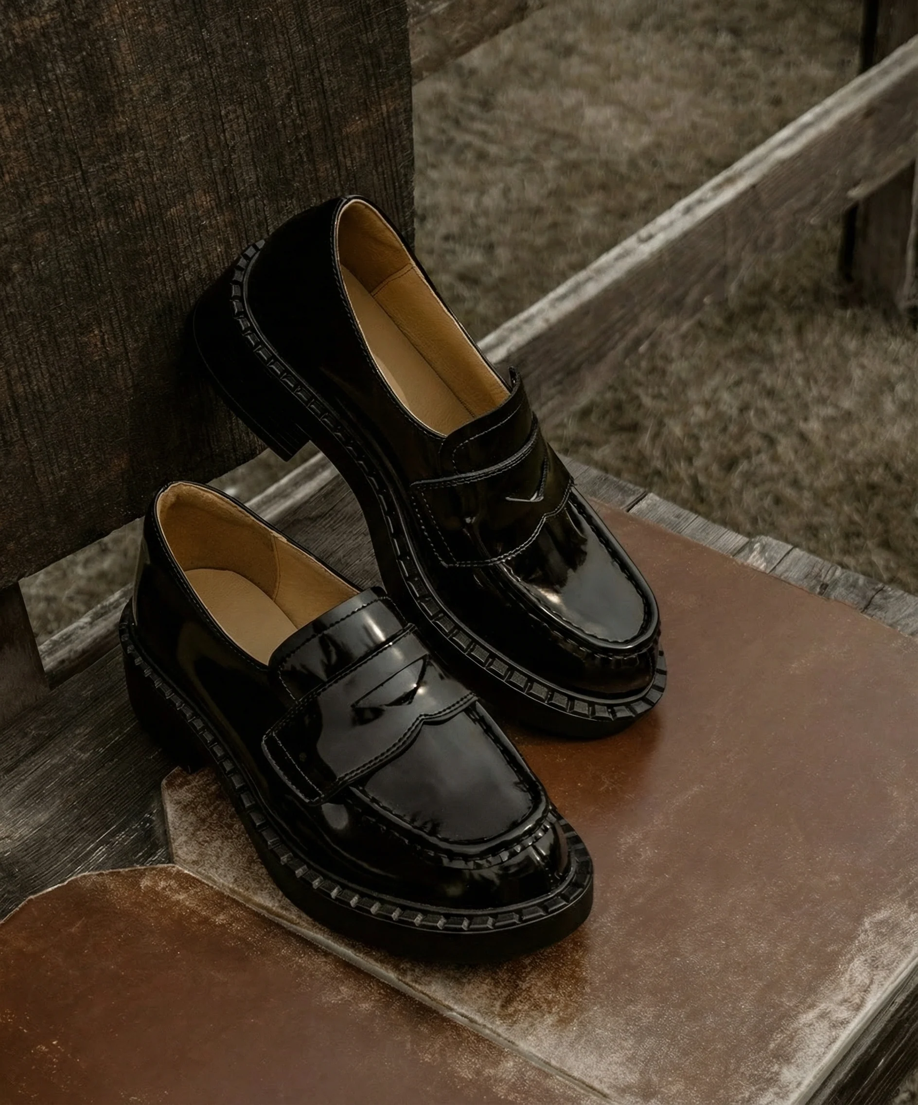 Chunky Patent Leather Loafers - Image 3