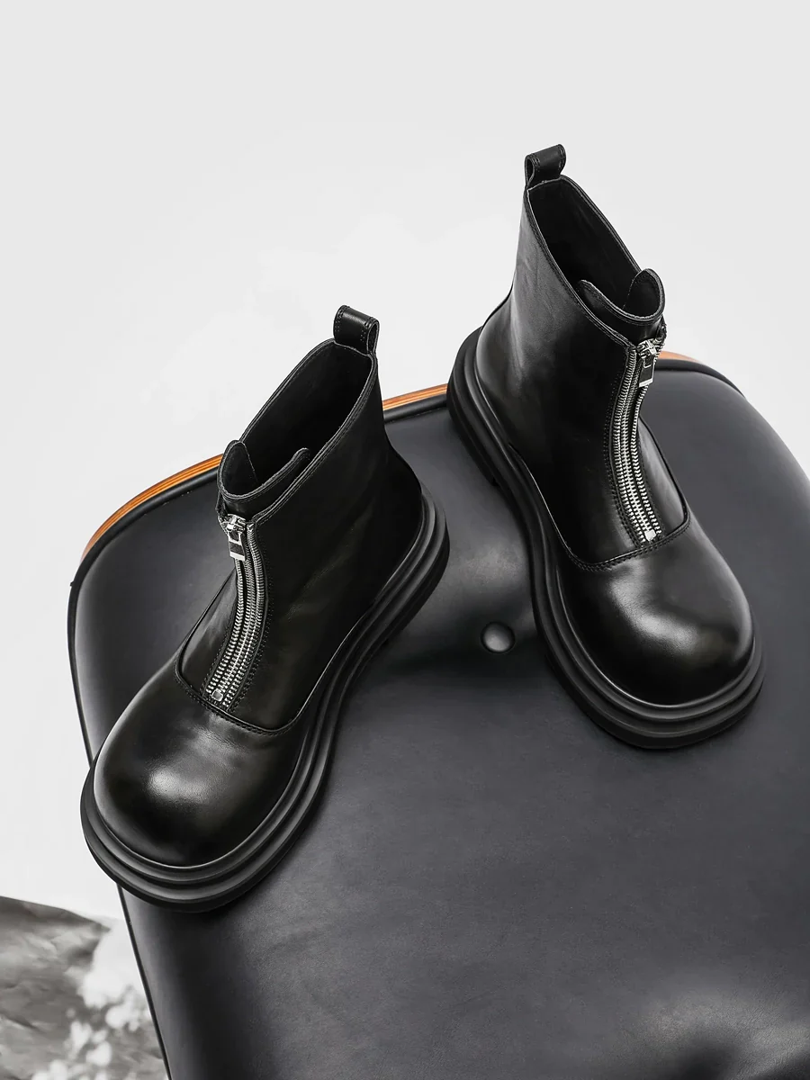 Chunky Zipper Chelsea Boots - Image 2