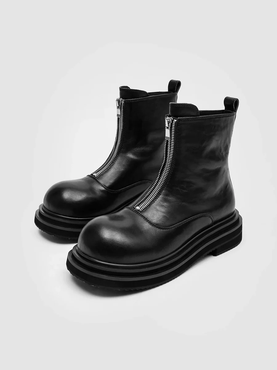 Chunky Zipper Chelsea Boots - Image 3