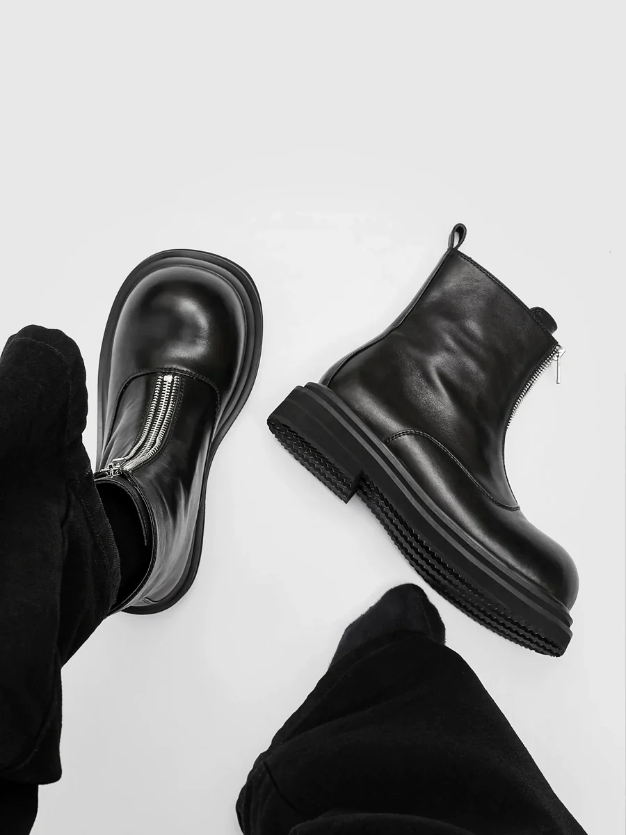 Chunky Zipper Chelsea Boots - Image 4
