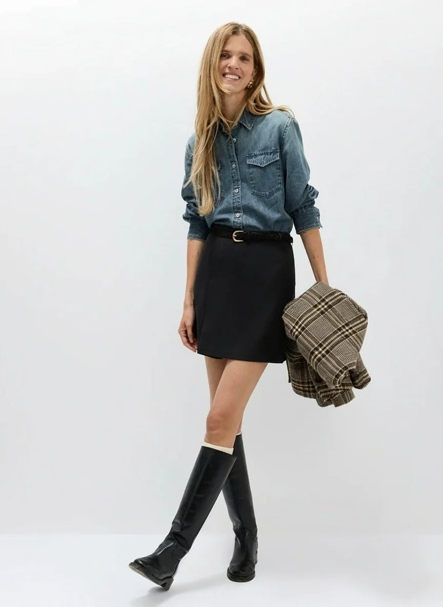 Cindy Lyocell-Cotton Denim Shirt