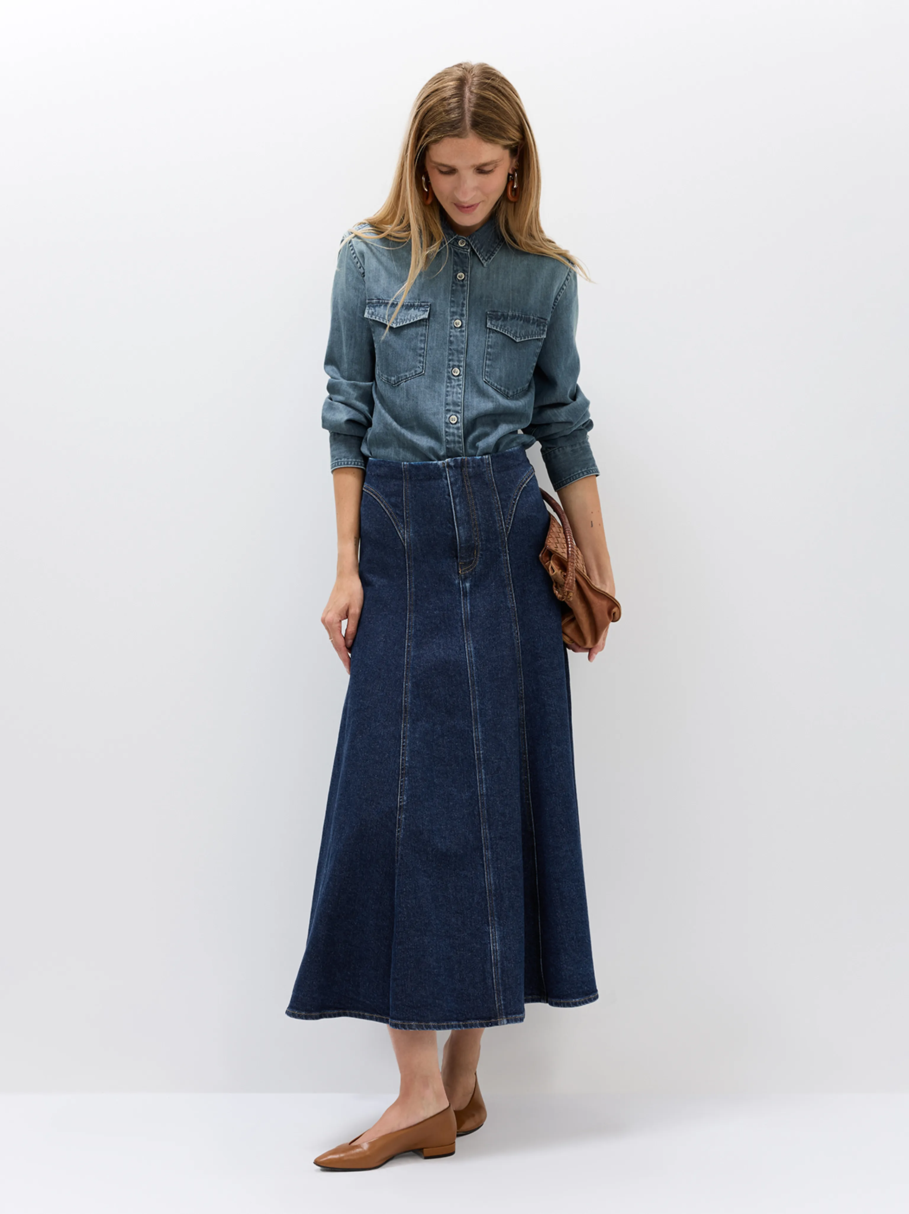 Cindy Lyocell-Cotton Denim Shirt - Image 5