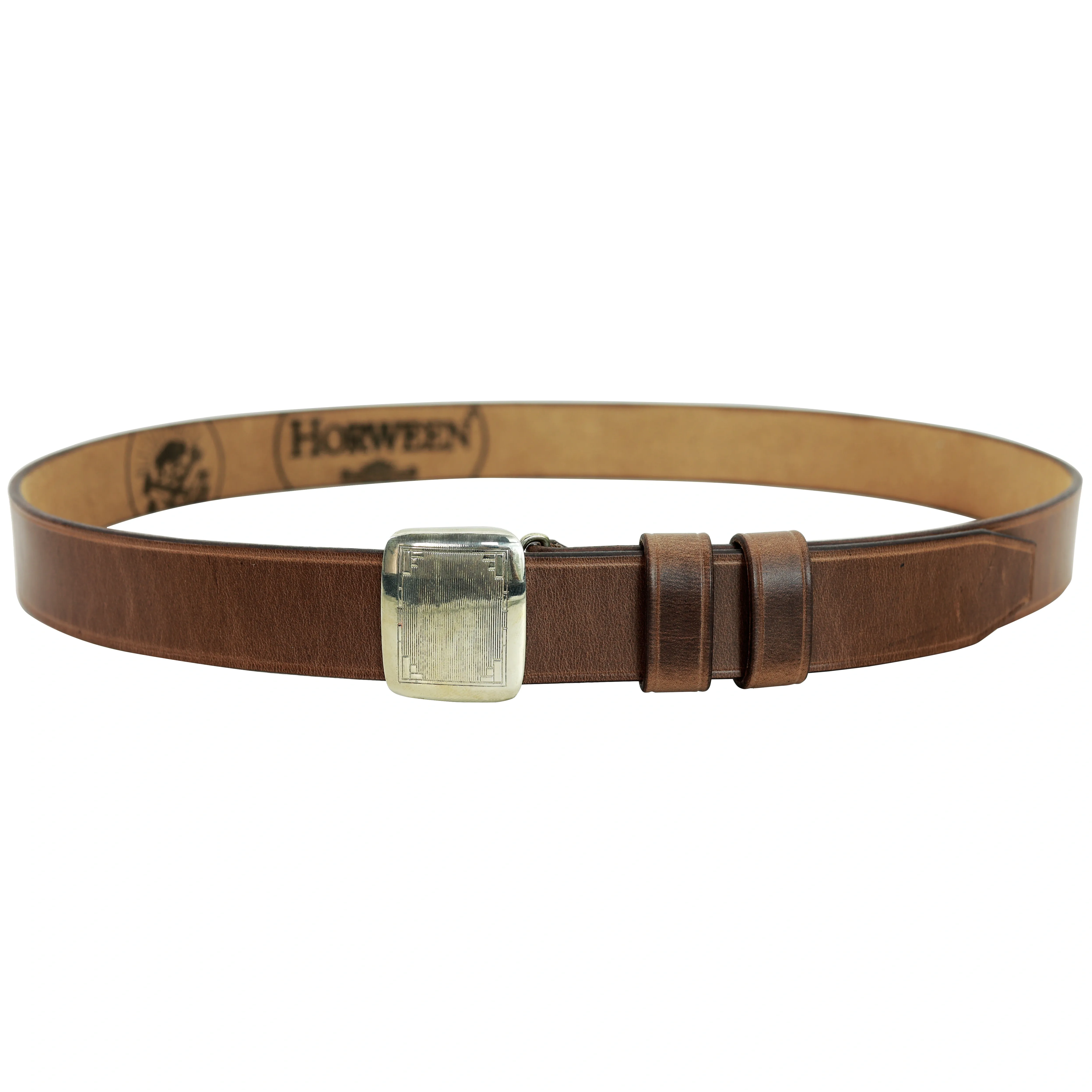 Classic Brass Buckle Leather Belt - Image 7