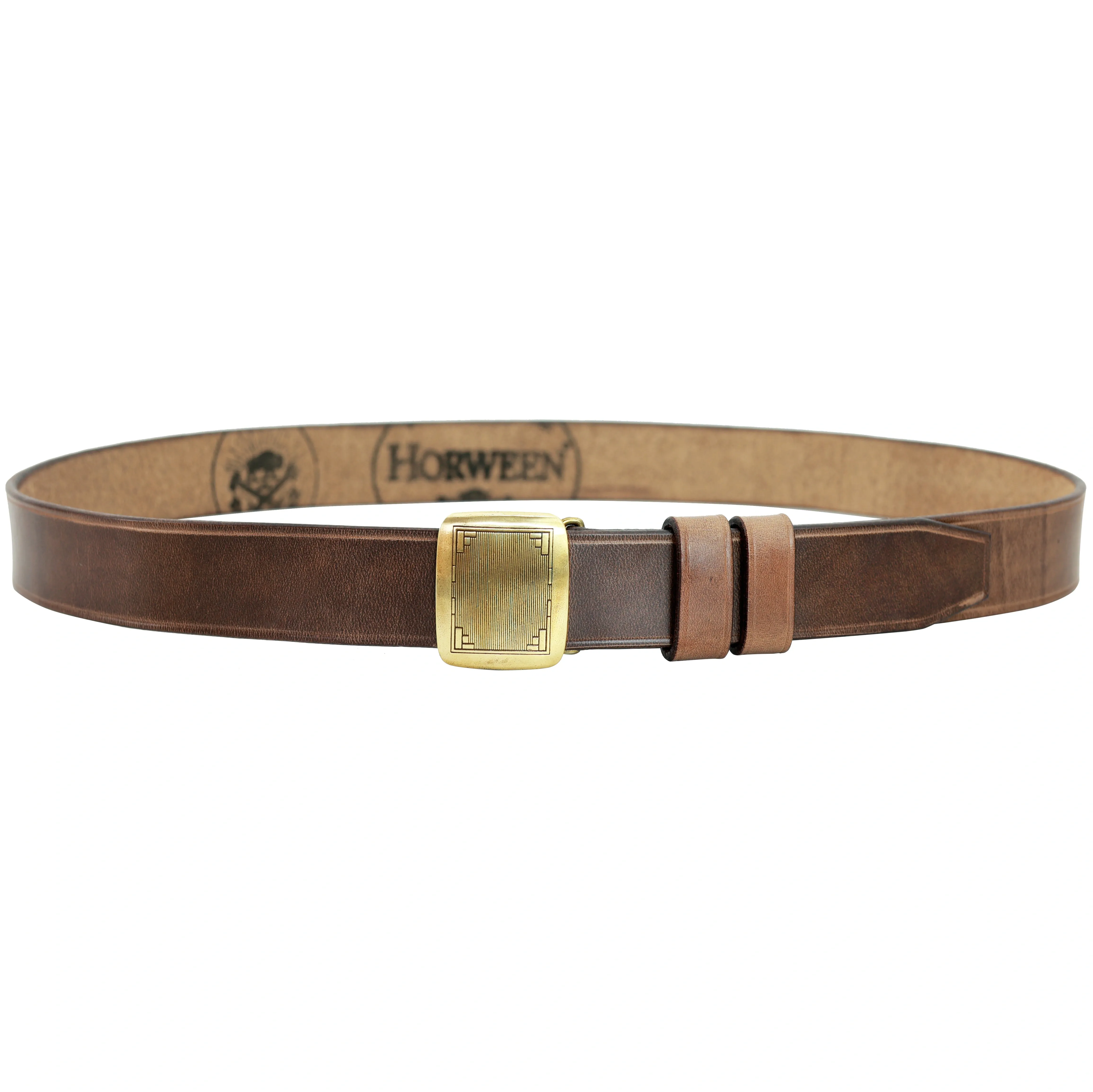 Classic Brass Buckle Leather Belt - Image 8