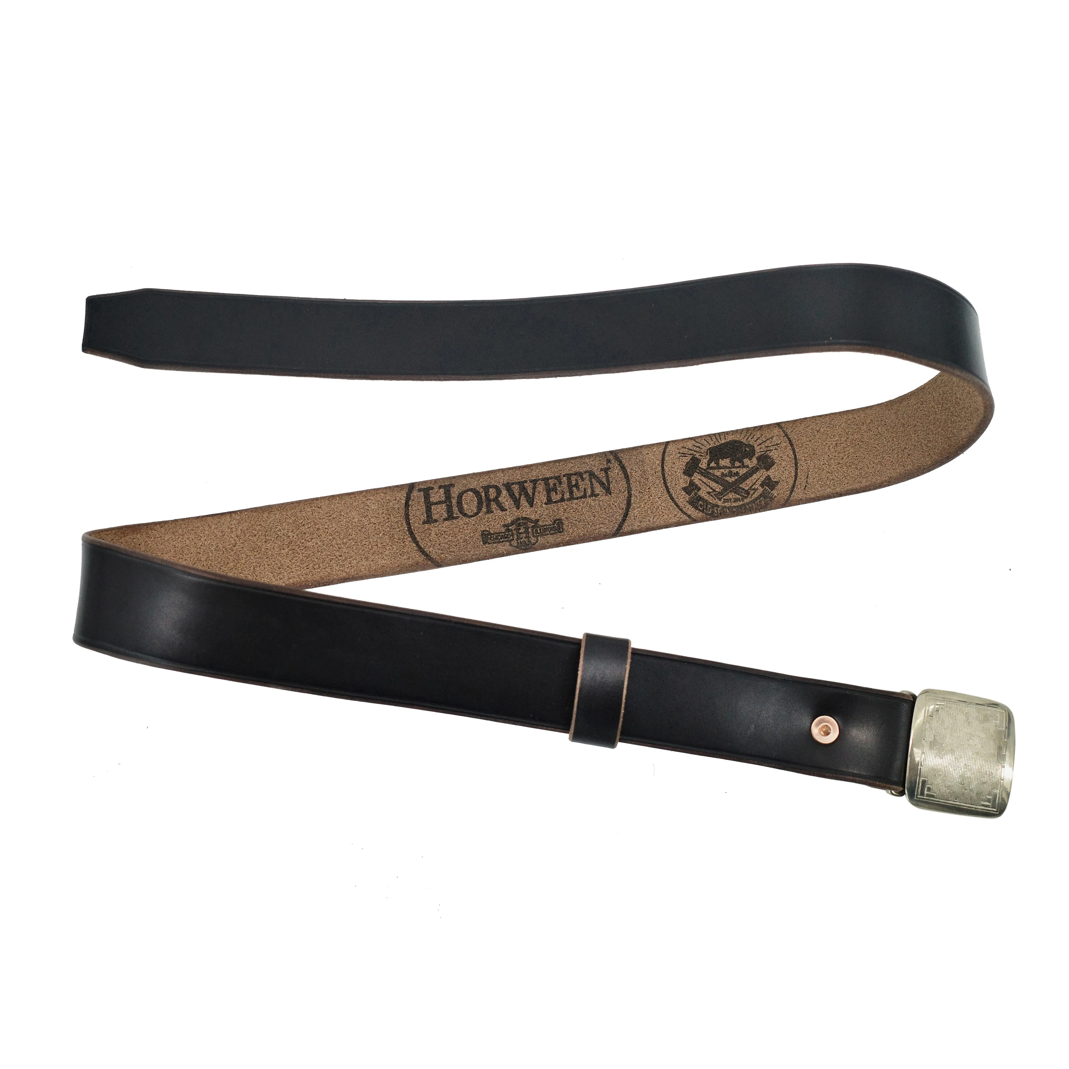 Classic Brass Buckle Leather Belt - Image 9