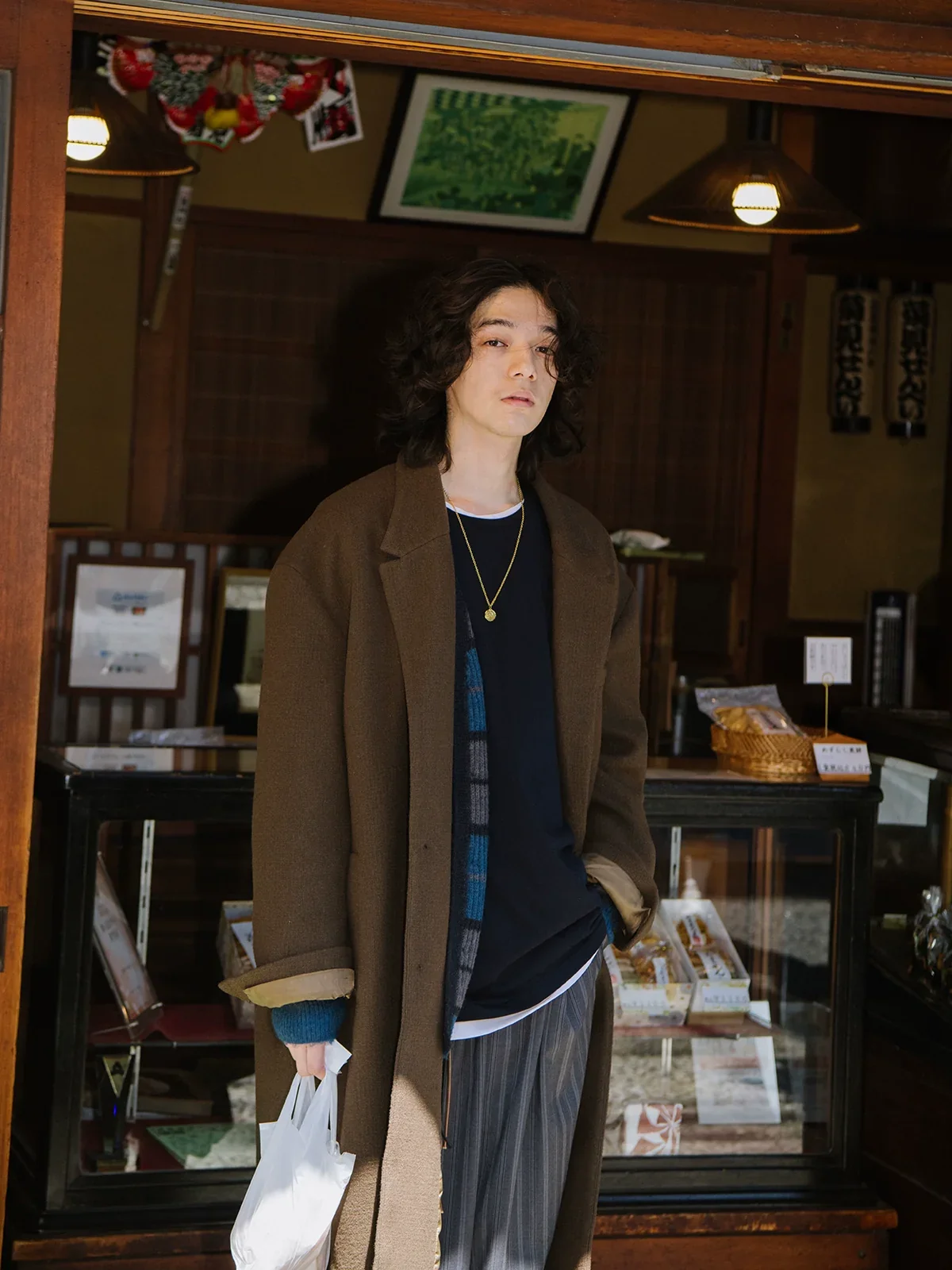 Classic Brown Wool Overcoat - Image 2