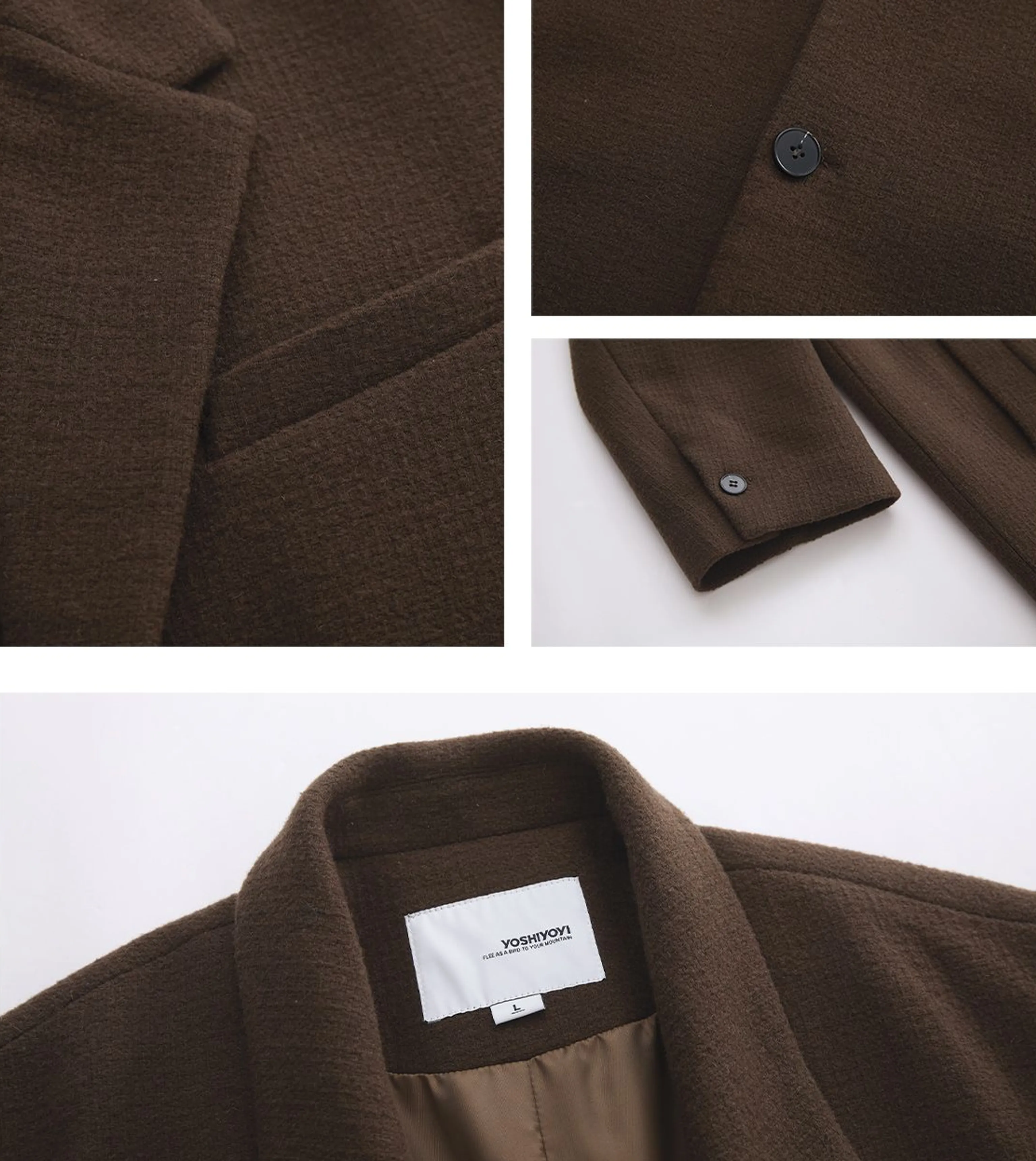 Classic Brown Wool Overcoat - Image 4