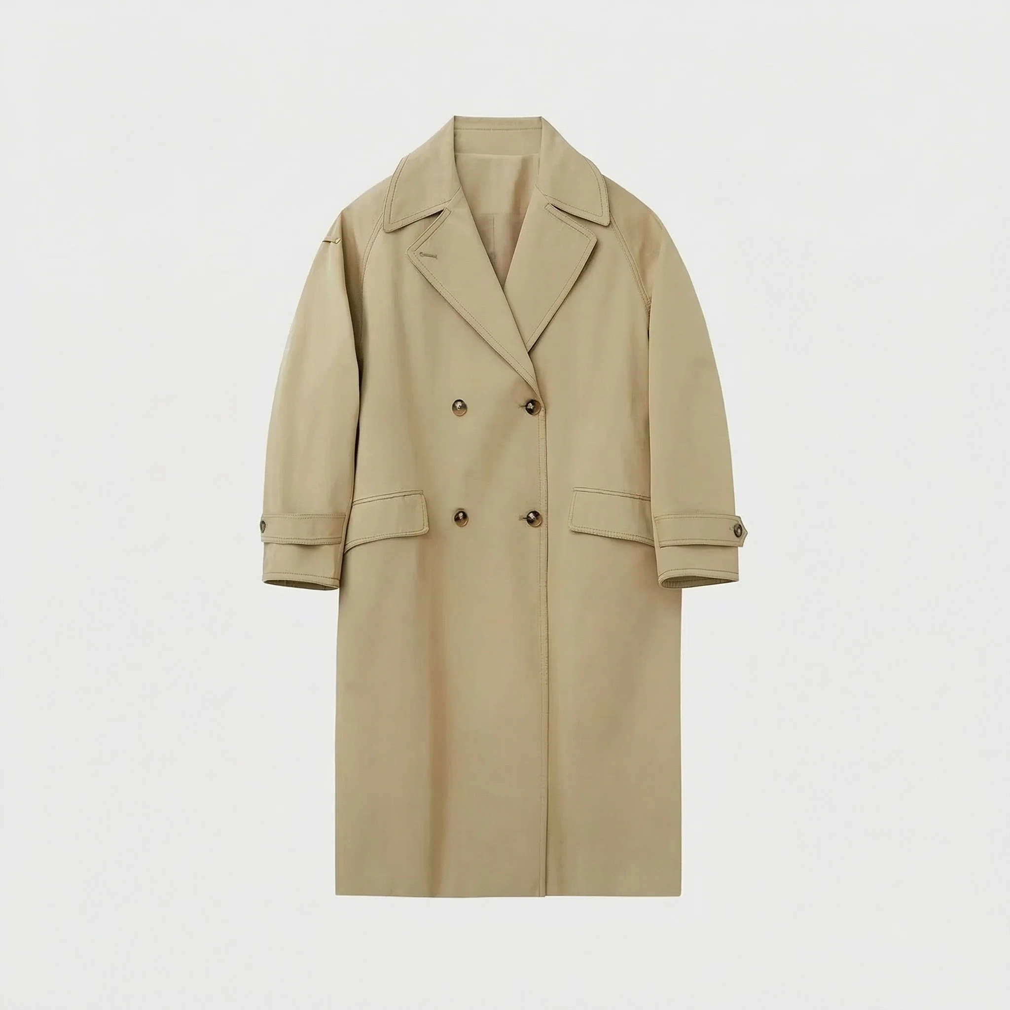 Classic Khaki Trench Coat - Image 5