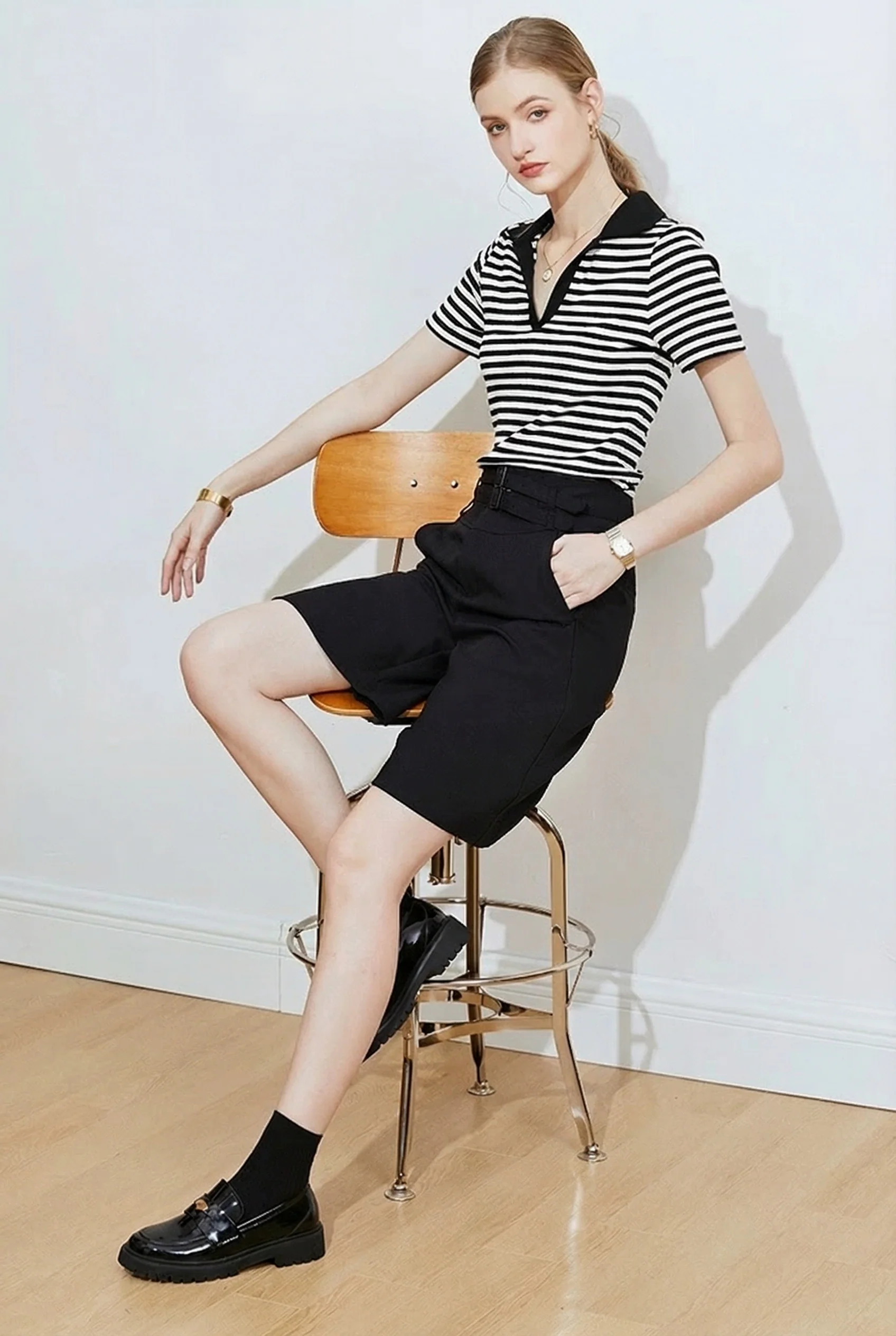 Classic Striped Polo Tee - Image 3
